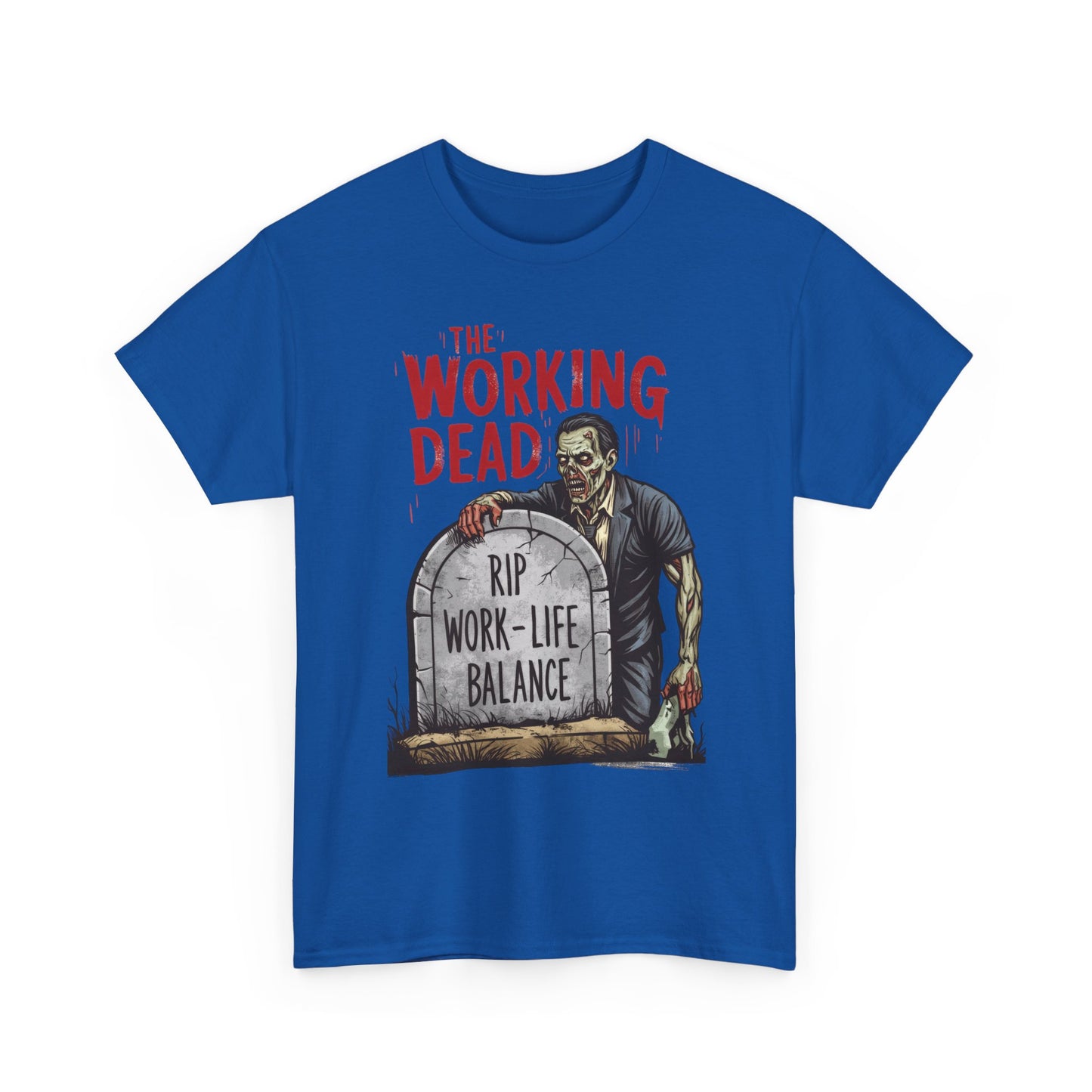 The Working Dead Shirt Men, Funny Work Life Balance Zombie Tee, RIP Work Shirt, Halloween Tee