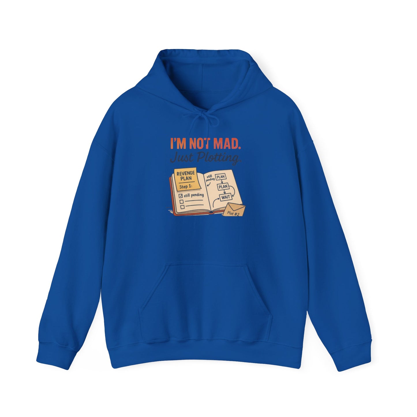 Funny Revenge Hoodie for Men, I'm Not Mad Just Plotting, Passive Aggressive Humor Sweatshirt, Funny Planning Hoodie