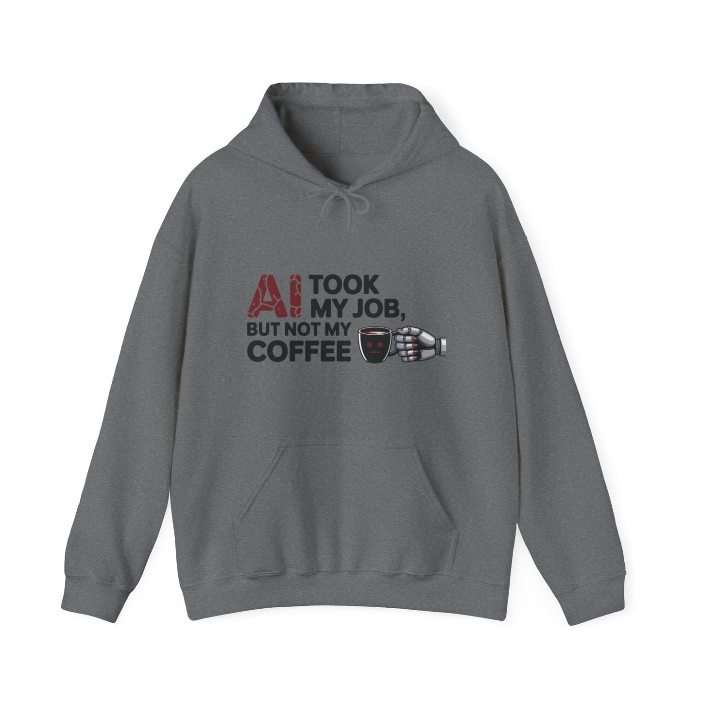 Women's AI Coffee Hoodie, Funny Robot Humor Pullover, Geek Job Joke Sweatshirt Gift, Sarcastic Work Shirt, Office Humor