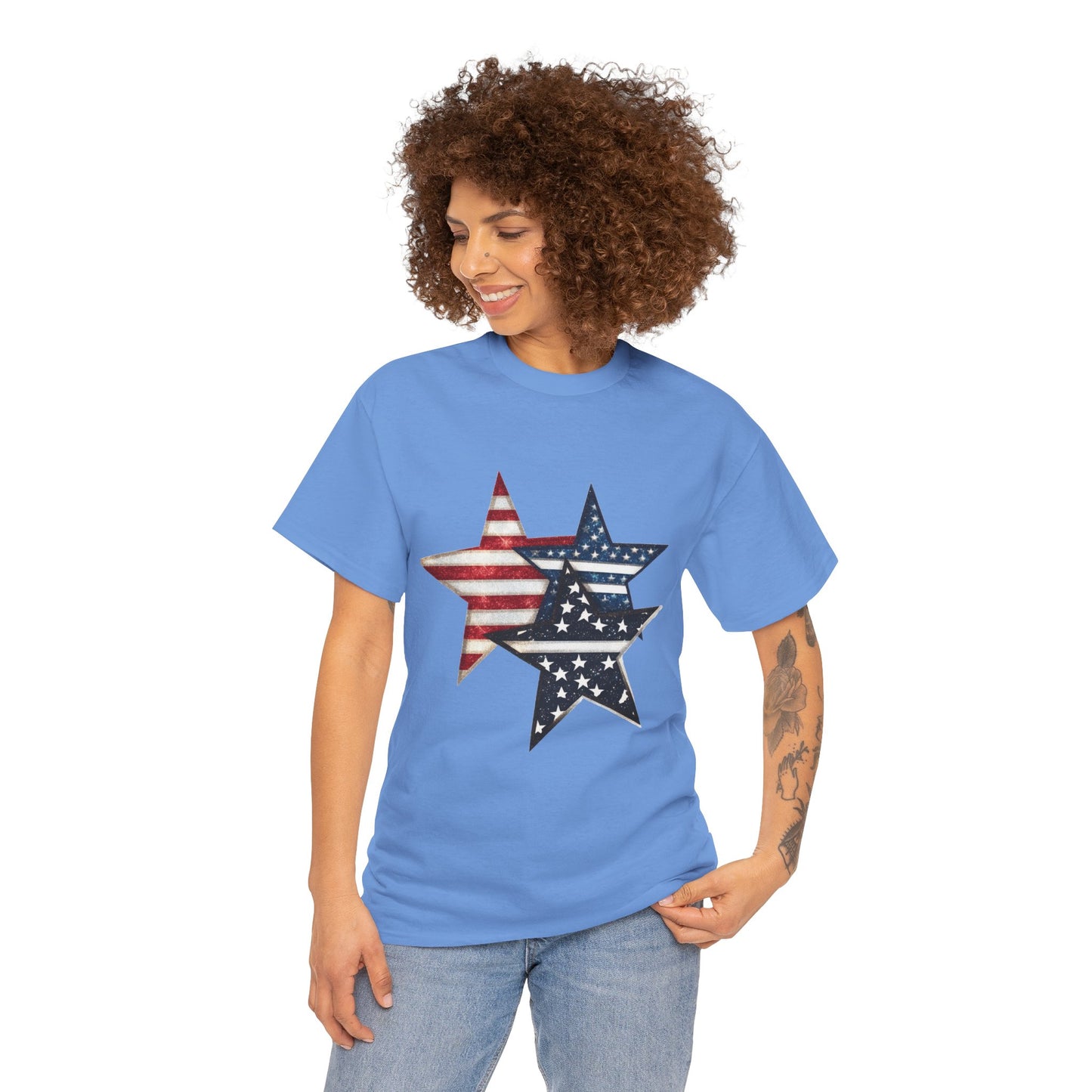 Patriotic Star Unisex Tee, USA Pride T-Shirt, Independence Day Outfit, All-American Style Shirt, Gift for Veterans, 4th of July Celebration