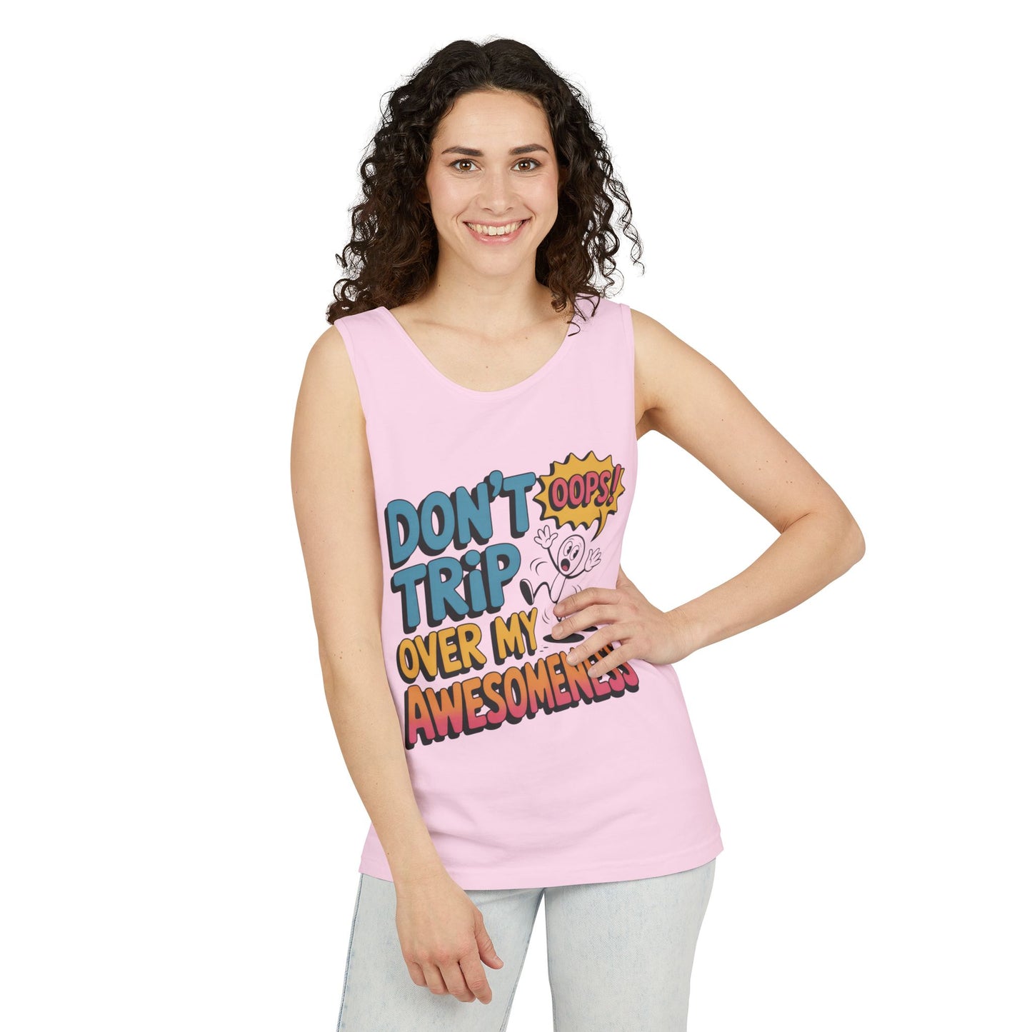Funny Graphic Tank Top, Don't Trip Over My Awesomeness Tank, Womens Cotton Tank for Casual Wear, Gift for Friends, Birthday Gift, Humor Tee