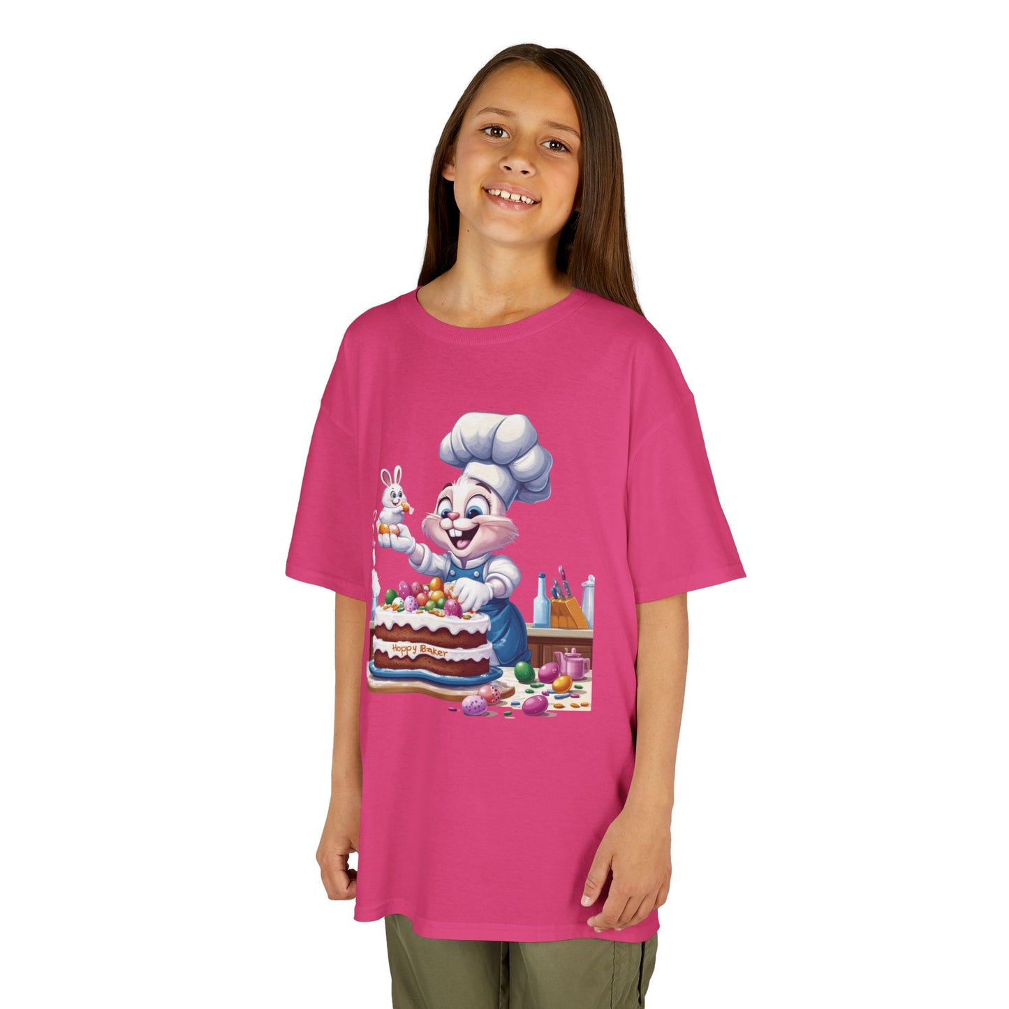 Pastry Chef Easter Bunny T-Shirt - Cute Spring Tee with Chef Bunny and Colorful Cake, Fun Holiday Gift for Kids and Bunny Lovers