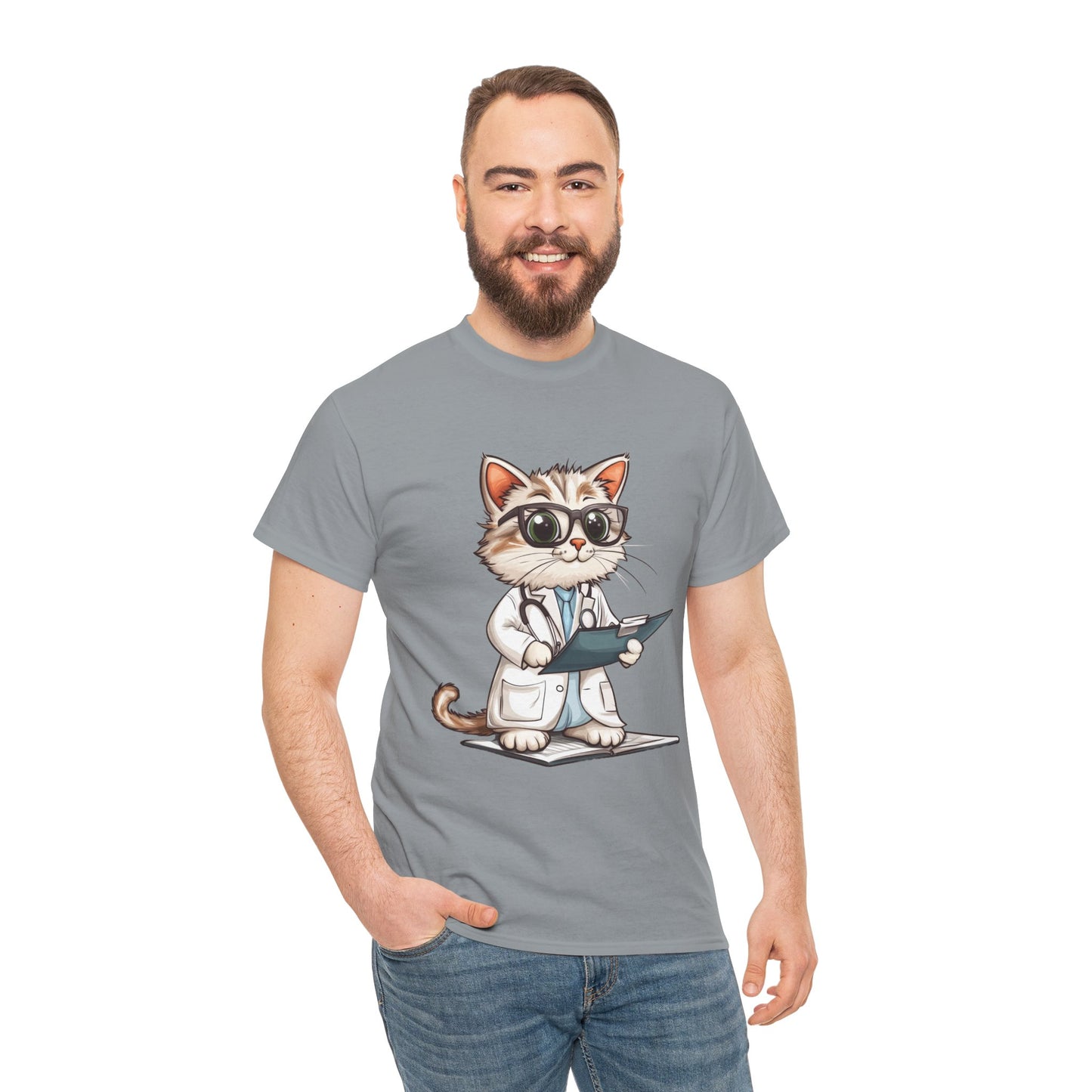 Funny Doctor Cat T-Shirt, Unisex “The Pawscription is Ready” Tee, Cute Veterinary Gift, Medical Student Shirt, Animal Doctor Graphic Tee