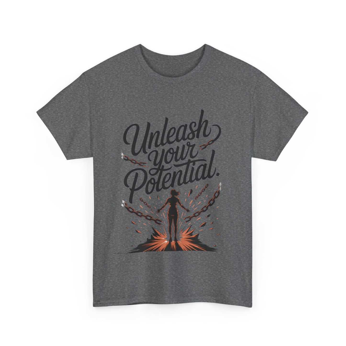 Unleash Your Potential Women's Tee, Motivational T-Shirt, Inspirational Cotton Tee, Gift for Gym Lovers, Positive Energy Top