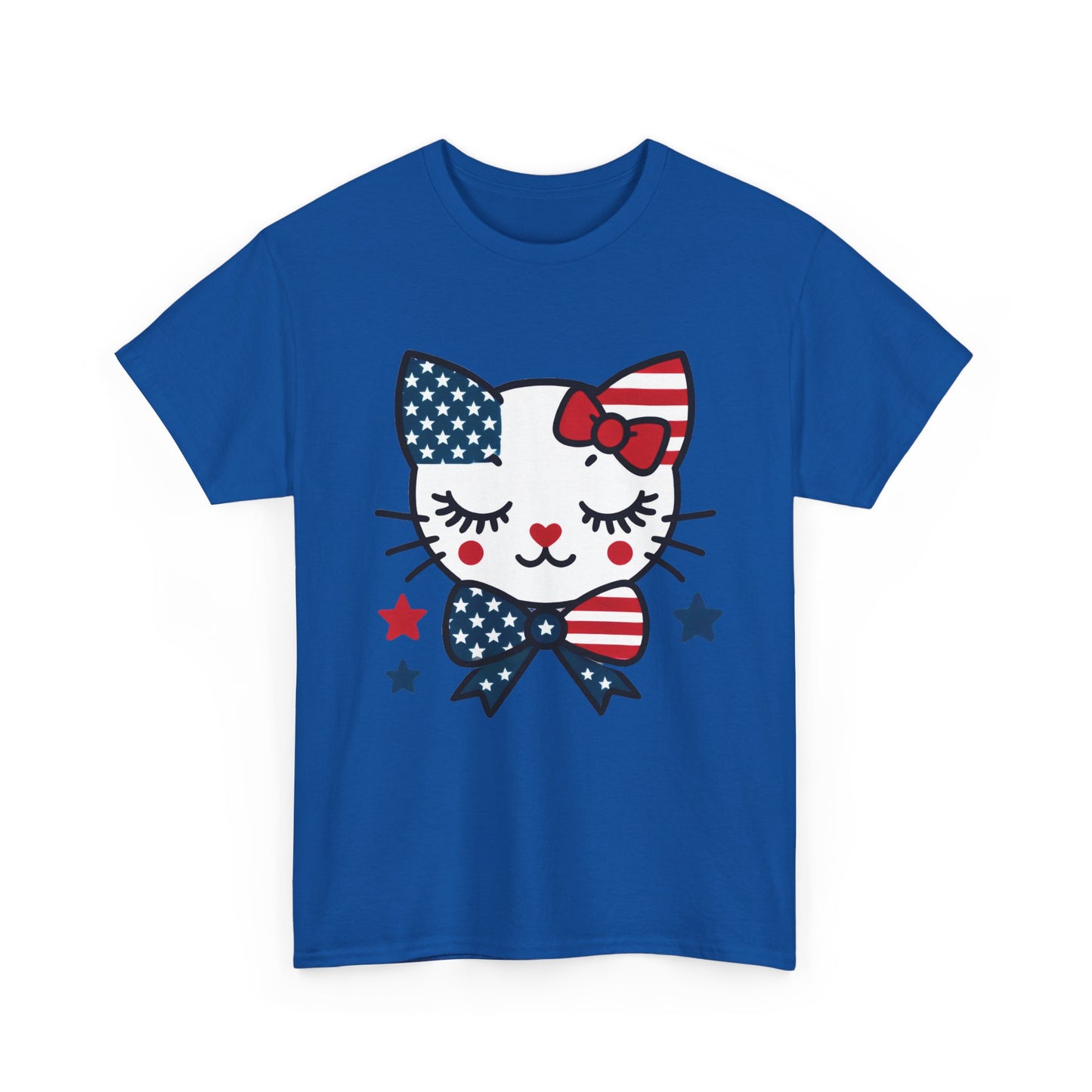 Patriotic Cat Women's Tee, Cute Cat Shirt, Women's T-Shirt, July 4th Outfit, Independence Day Gift, Animal Lover Apparel