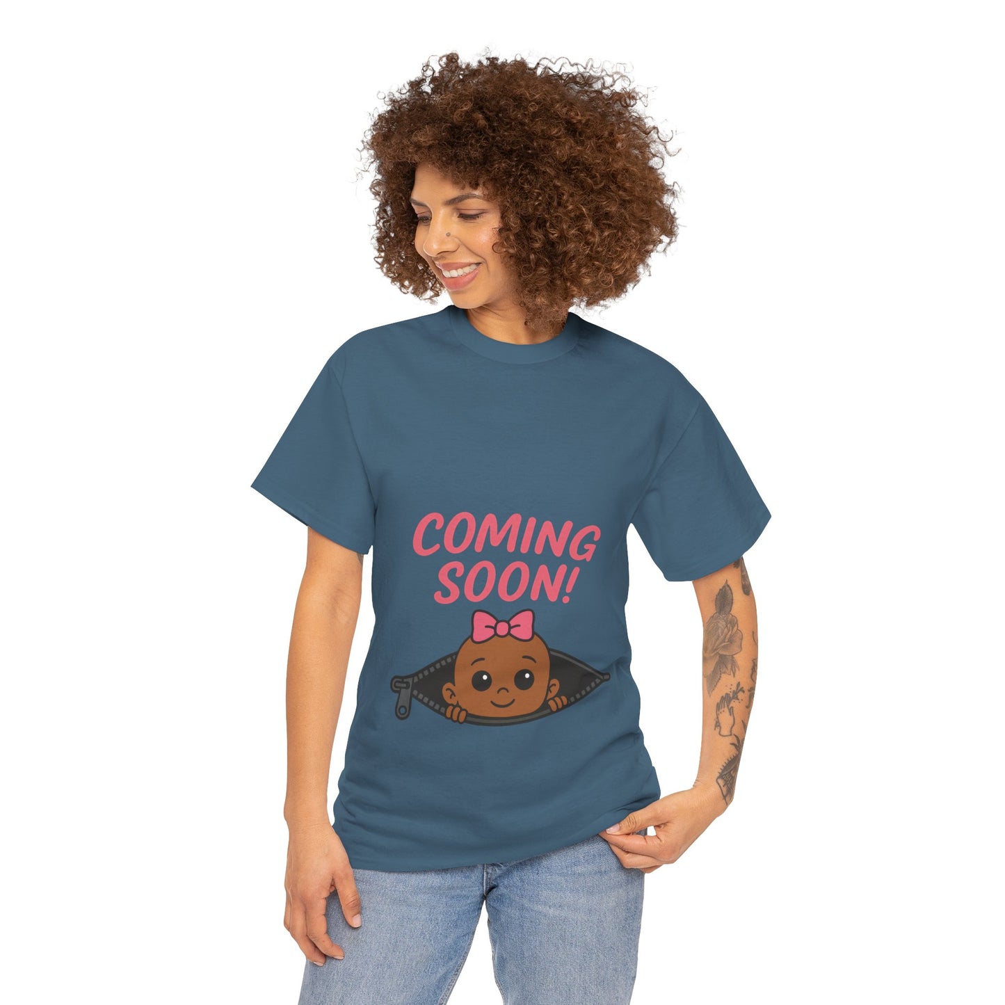Coming Soon Maternity Tee, Cute Baby Girl Pregnancy Announcement Tee, Funny Expecting Mom Gift, Gender Reveal Tee, Baby Shower Top