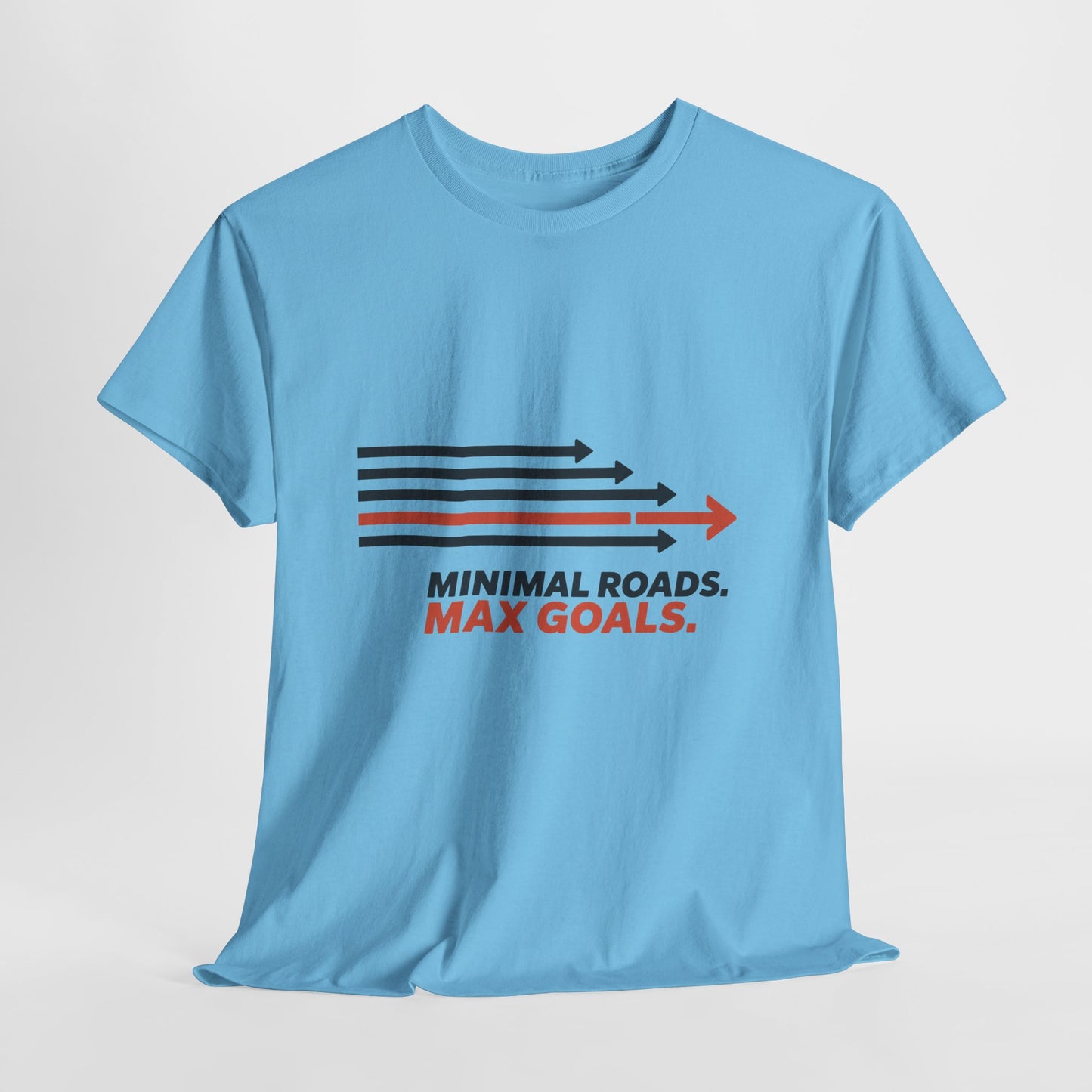 Minimal Roads Max Goals Motivational Mens T-Shirt, Urban Style Graphic Tee