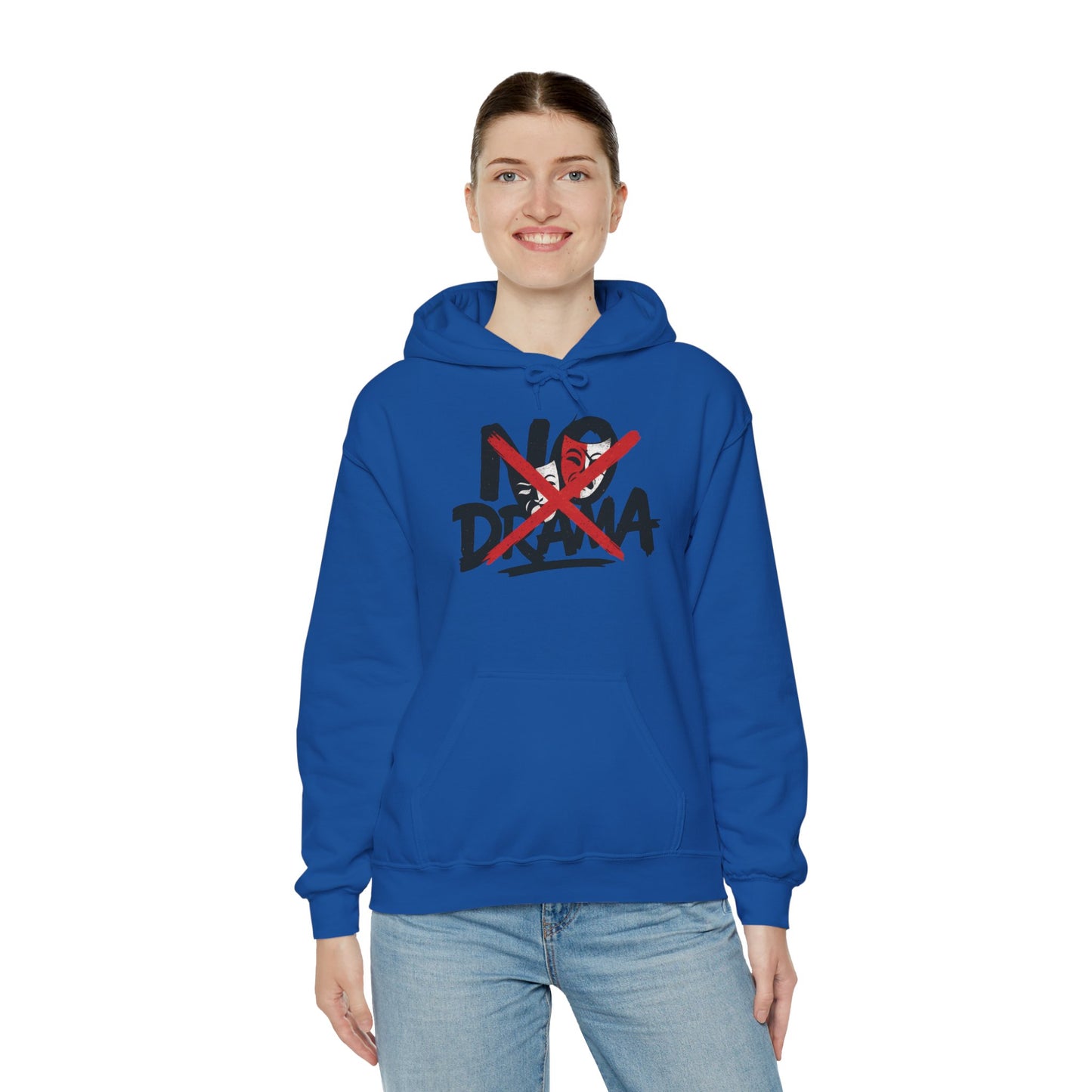 No Drama Womens Hooded Sweatshirt, Cozy Hoodie, Casual Gift, Relaxed Style, Everyday Wear, Funny Sweatshirt