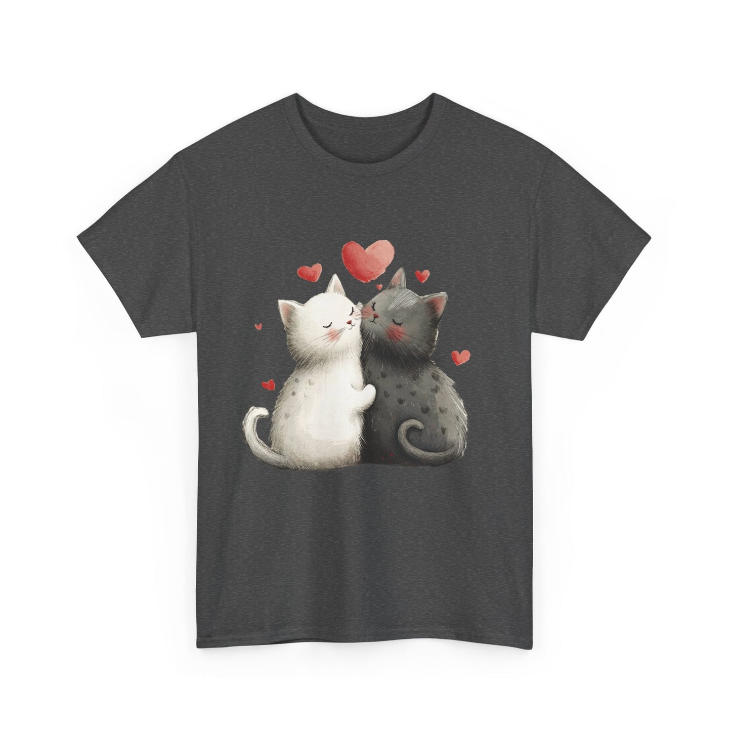 Cute Cat Love T-Shirt, Adorable Feline Couple Tee, Gift for Cat Lovers, Valentine's Day Shirt, Cozy Everyday Wear, Cat Mom T-Shirt