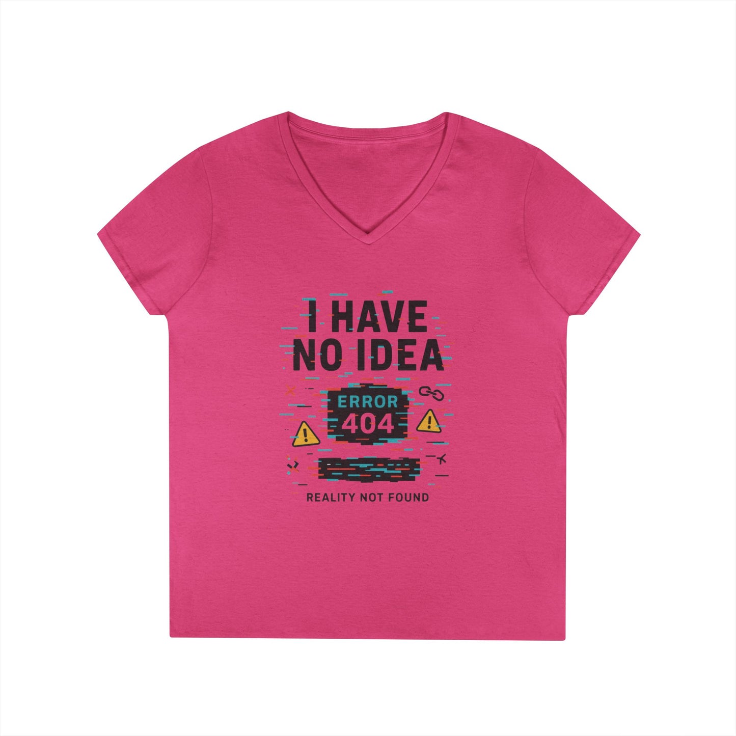Error 404 V-Neck T-Shirt, Funny Tee, Casual Wear, Gift for Tech Lovers, Geeky Humor Shirt, Unique Birthday Present