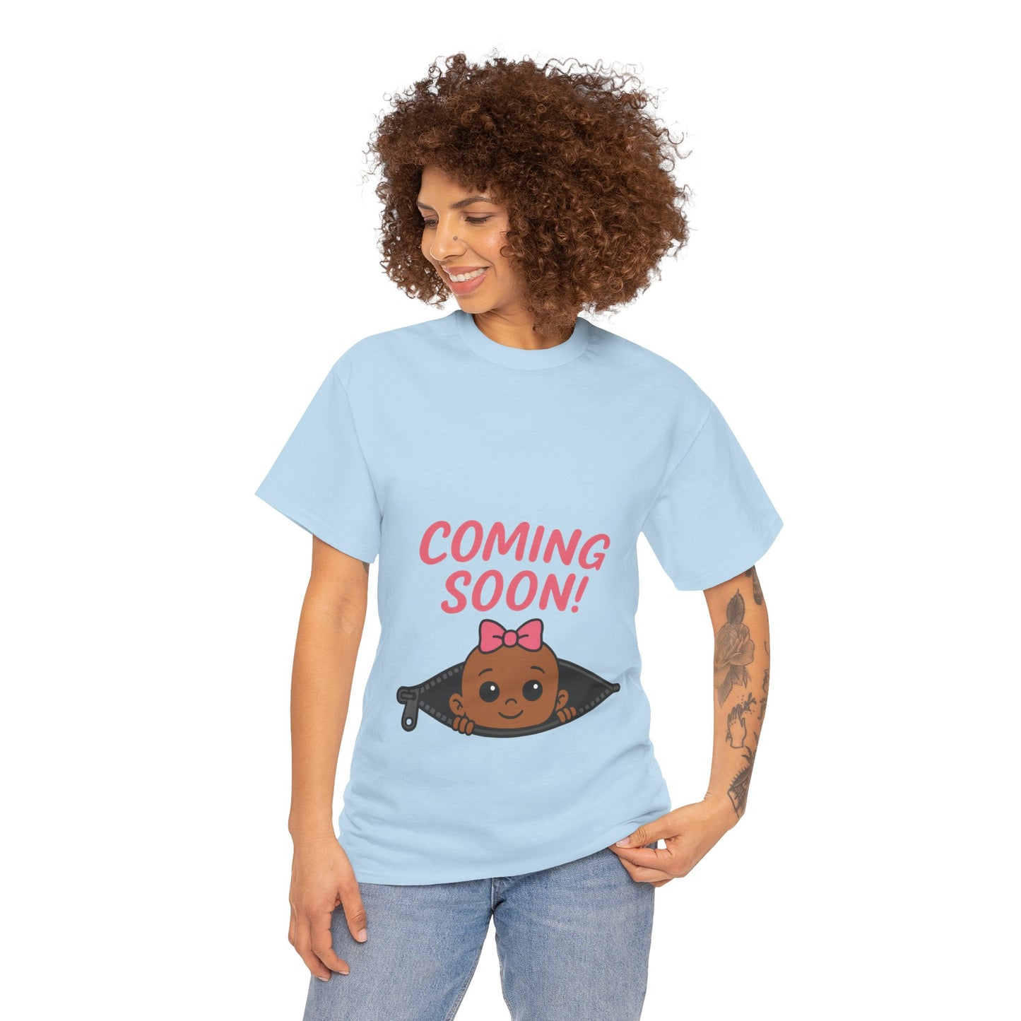 Coming Soon Maternity Tee, Cute Baby Girl Pregnancy Announcement Tee, Funny Expecting Mom Gift, Gender Reveal Tee, Baby Shower Top
