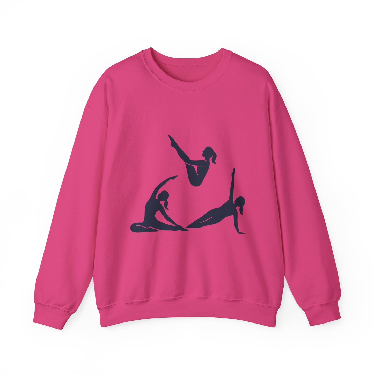 Womens Heavy Blend™ Crewneck Sweatshirt, Womens Pilates Sweatshirt, Yoga Fitness Graphic Pullover, Cute Workout Gym Top, Yoga Lover Gift