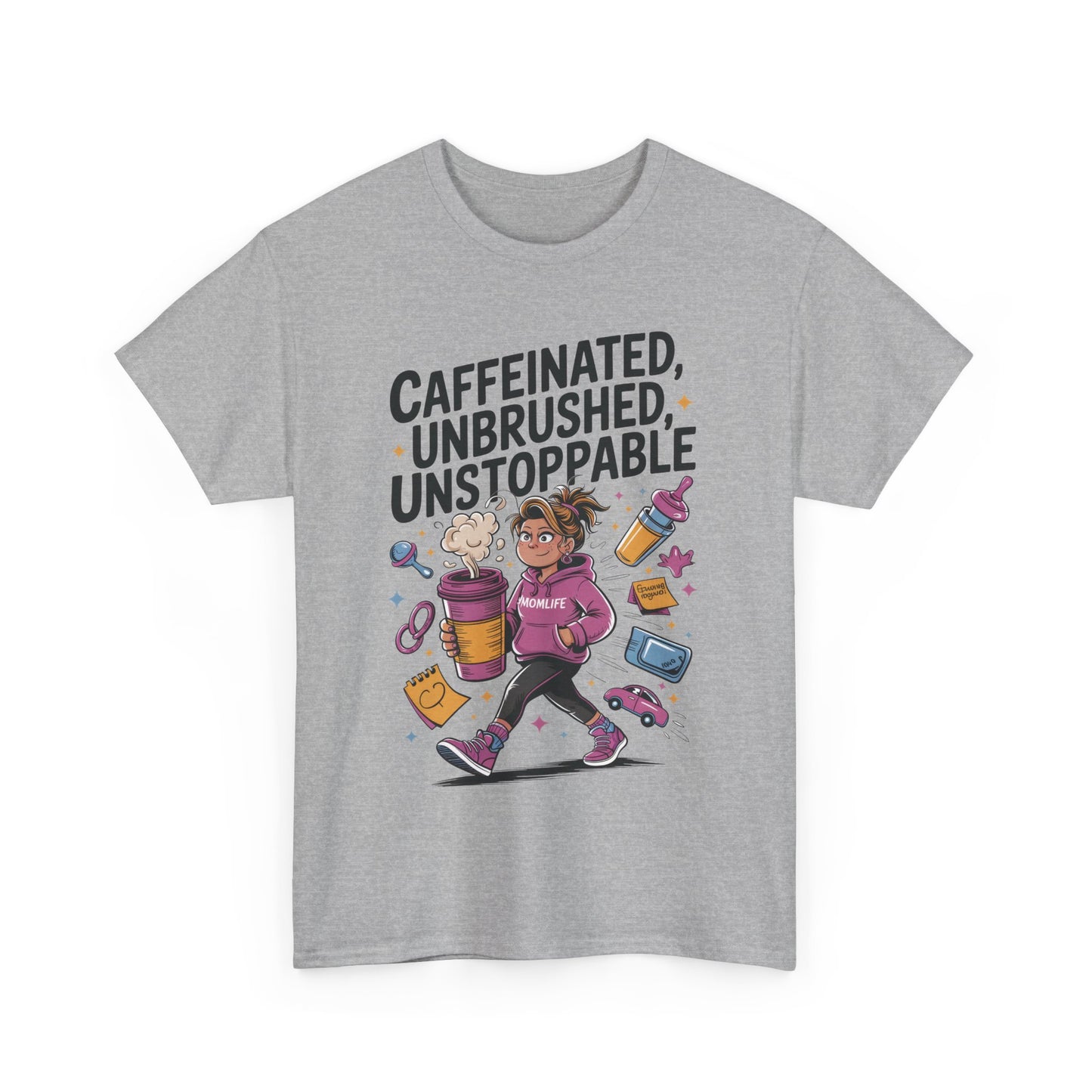 Funny Mom Life Graphic Shirt, Mother's Day Gift, Cotton Tee for Tired but Fierce Mothers, Coffee and Mom T-Shirt, mom life shirt