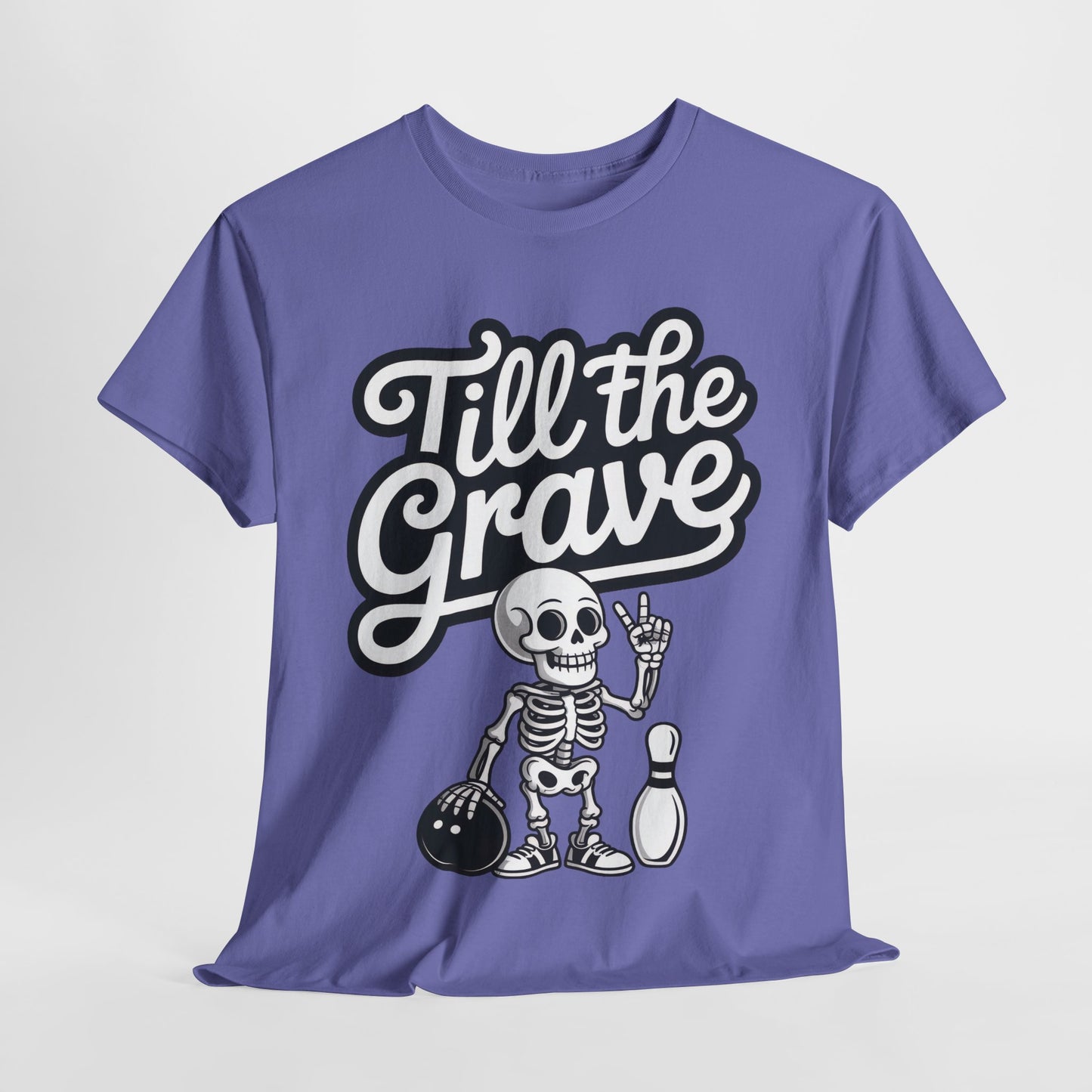 Funny Skeleton Bowling Womens Tee, Till the Grave, Funny Shirt, Halloween Gift, Skull Graphic, Casual Wear, Sporty Style