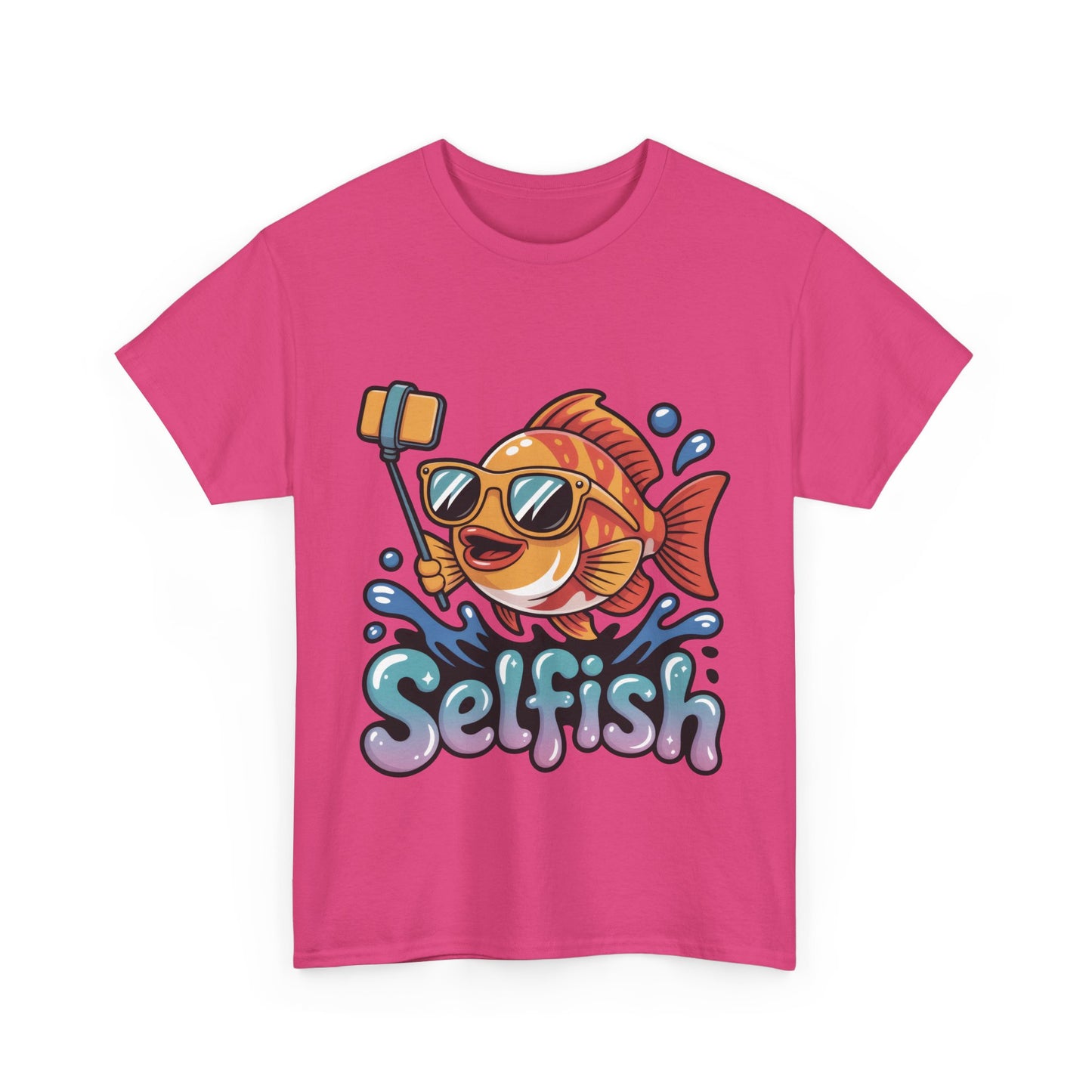 Funny Selfie Fish Graphic Womens T-Shirt, Playful Pun Gift for Her, Summer Vibes, Unique Beach Shirt, Outdoor Adventures