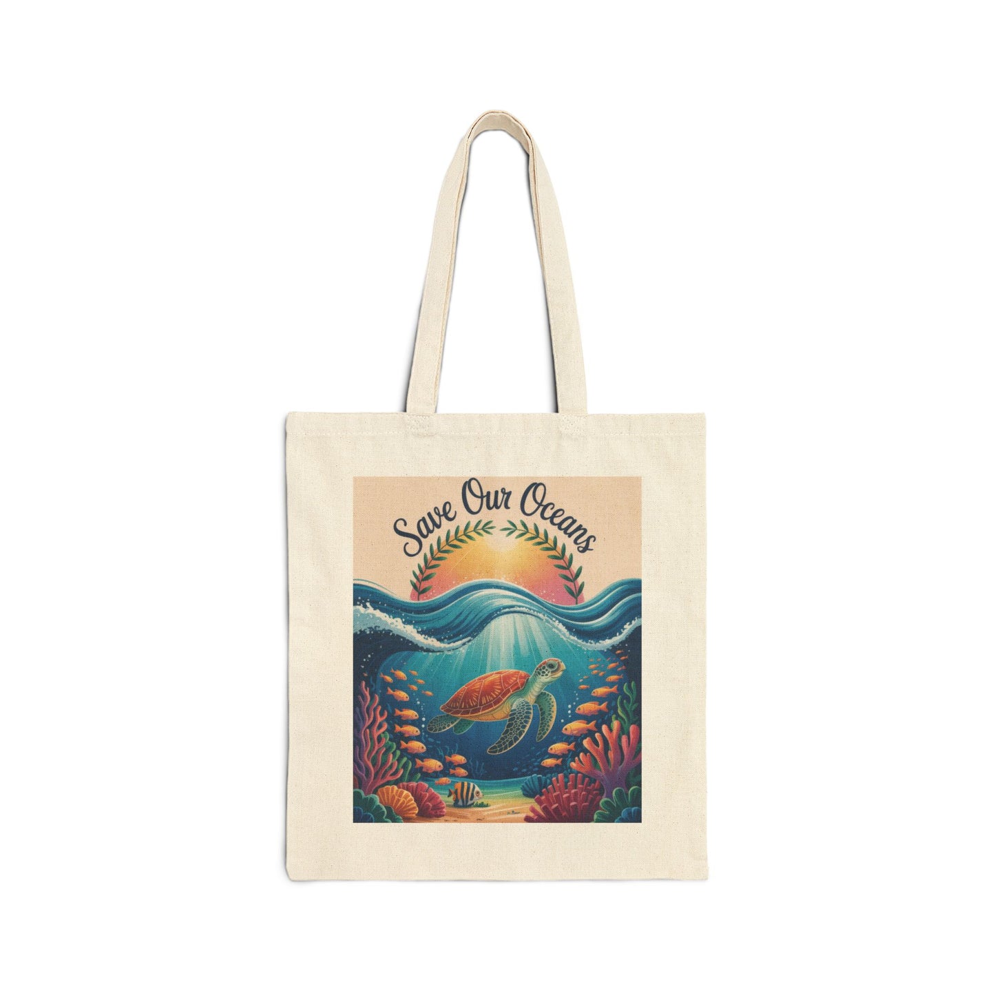 Eco-Friendly Ocean Conservation Tote Bag, Reusable Grocery Bag, Beach Bag, Gift for Ocean Lovers, Summer Accessories