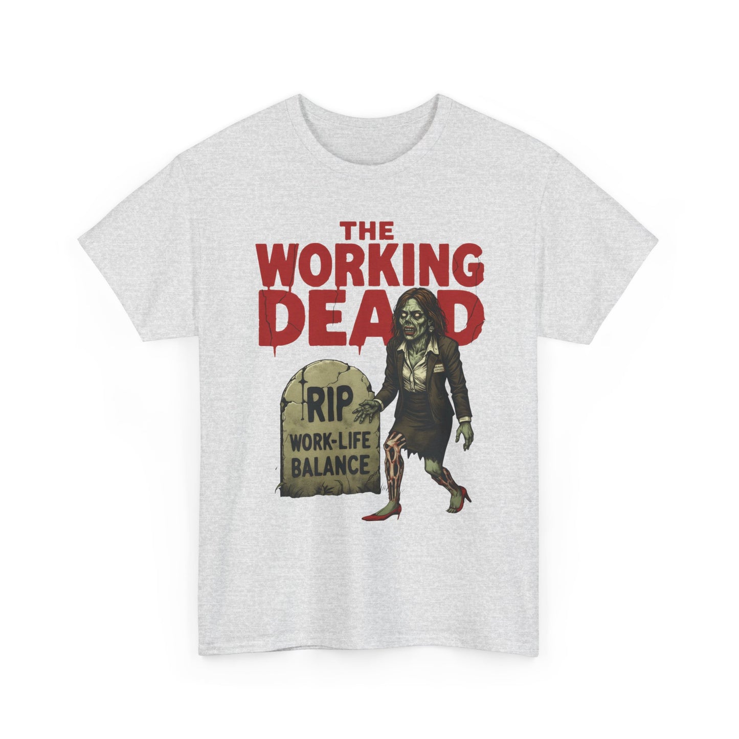 The Working Dead Women's Shirt, Funny Work Life Balance Zombie Tee, RIP Work Shirt, Halloween Office Humor, Overworked Shirt