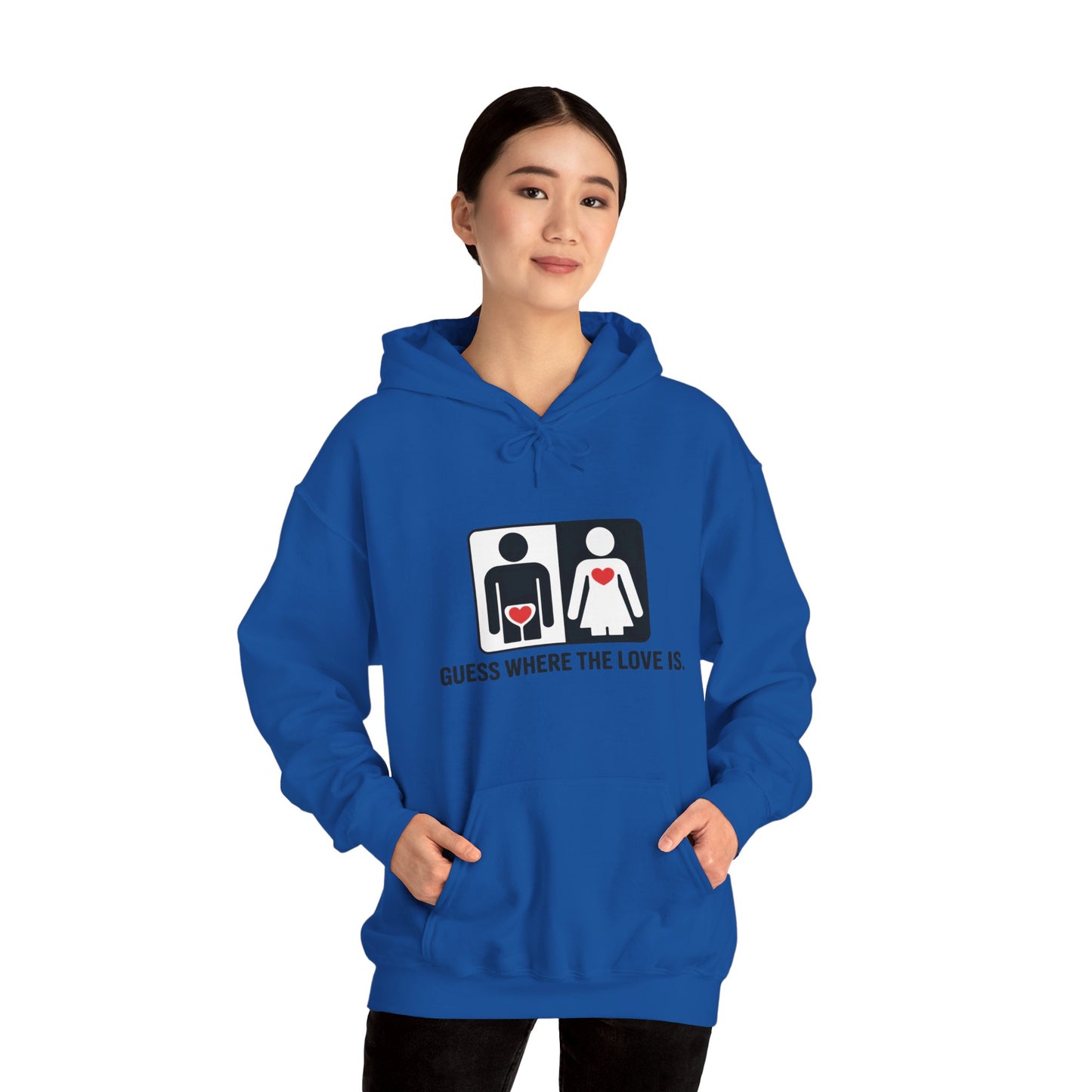 Guess Where the Love Is Hoodie, Cute Couples Hoodie, Valentines Day Gift, Matching Outfits, Witty Relationship Hoodie, Love Joke Graphic