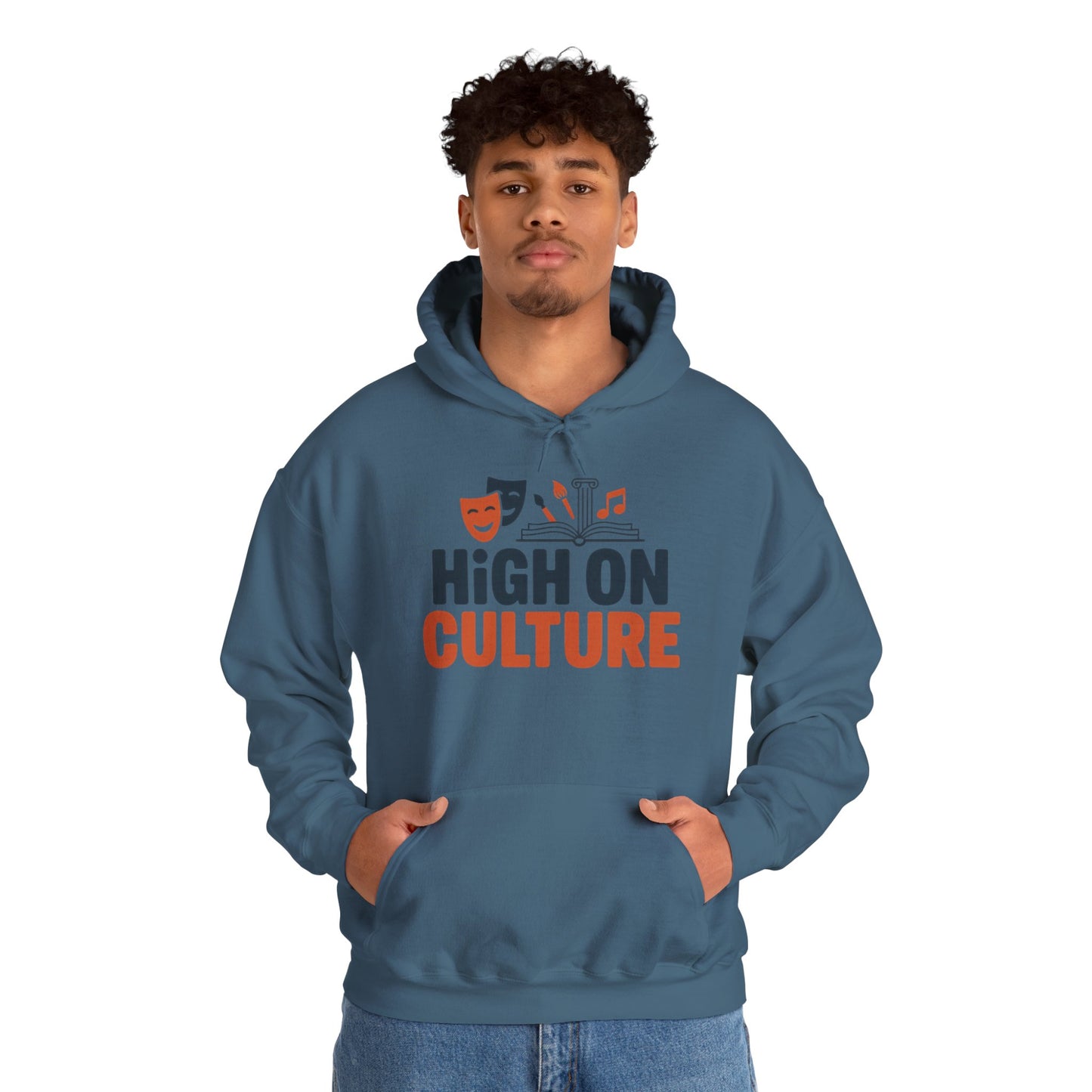 Men's Heavy Blend™ Hooded Sweatshirt, High on Culture Mens Hoodie, Funny Smart Graphic Hoodie