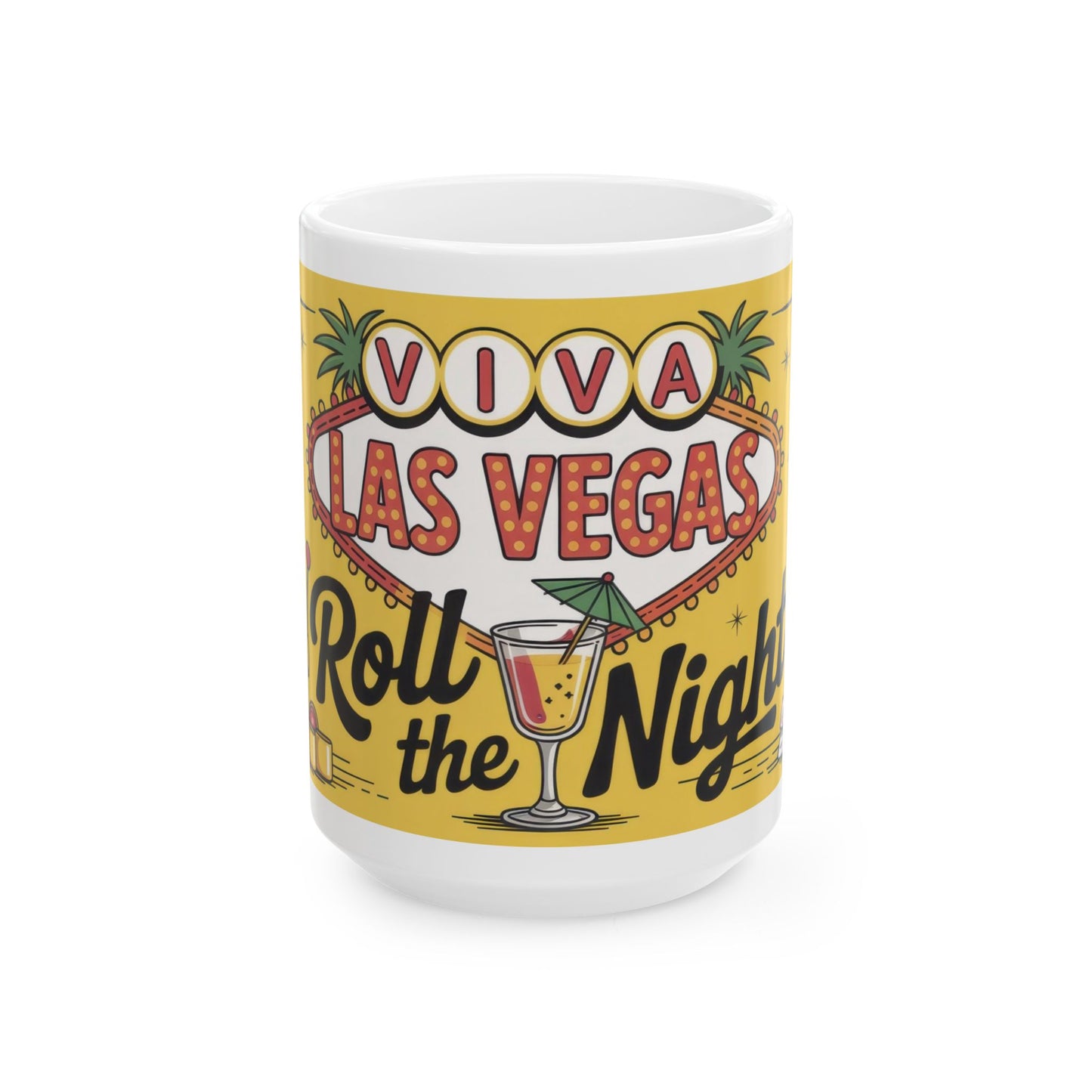 Viva Las Vegas Mug, Retro Coffee Cup, Vegas Gift for Casino Lovers & Travel Enthusiasts, Casino Theme Ceramic Mug