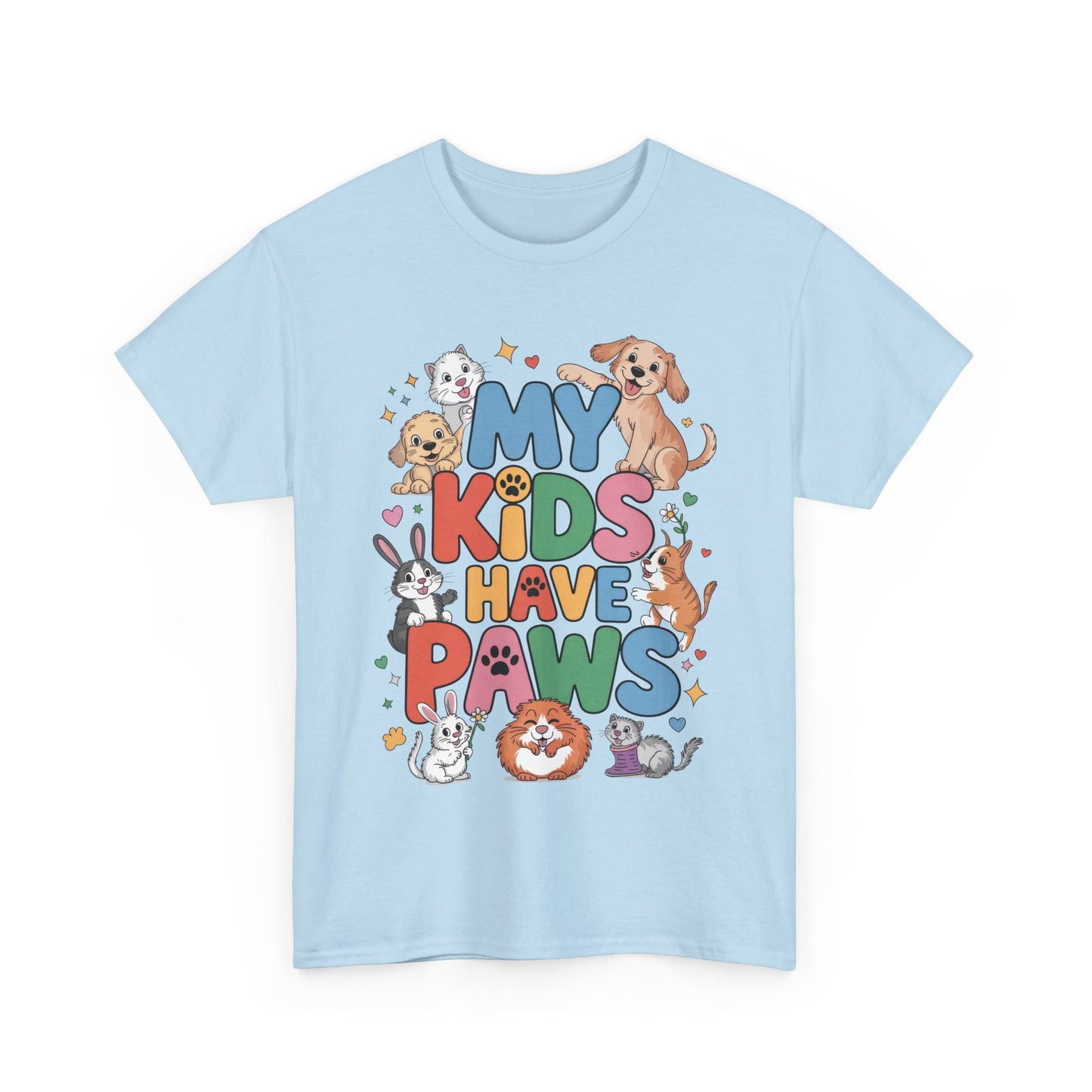 My Kids Have Paws Shirt, Cute Pet Mom Tee, Dog Cat Bunny Lover Gift, Funny Animal Parent T-Shirt, Gift for Pet Parents, Cute Pet T-Shirt