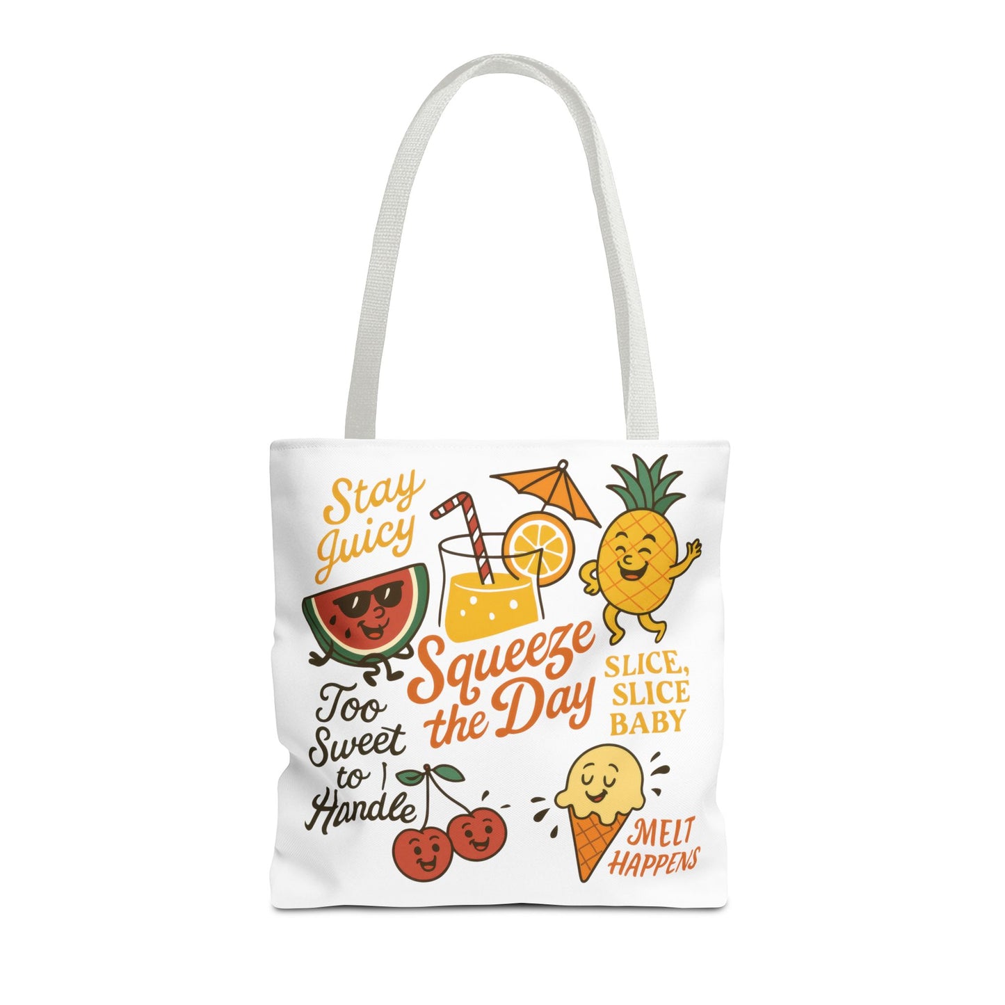 Juicy Summer Tote Bag, Fun Beach Carryall, Perfect for Grocery Shopping, Reusable Market Tote, Cute Gift for Fruit Lovers, Large Tote Bag