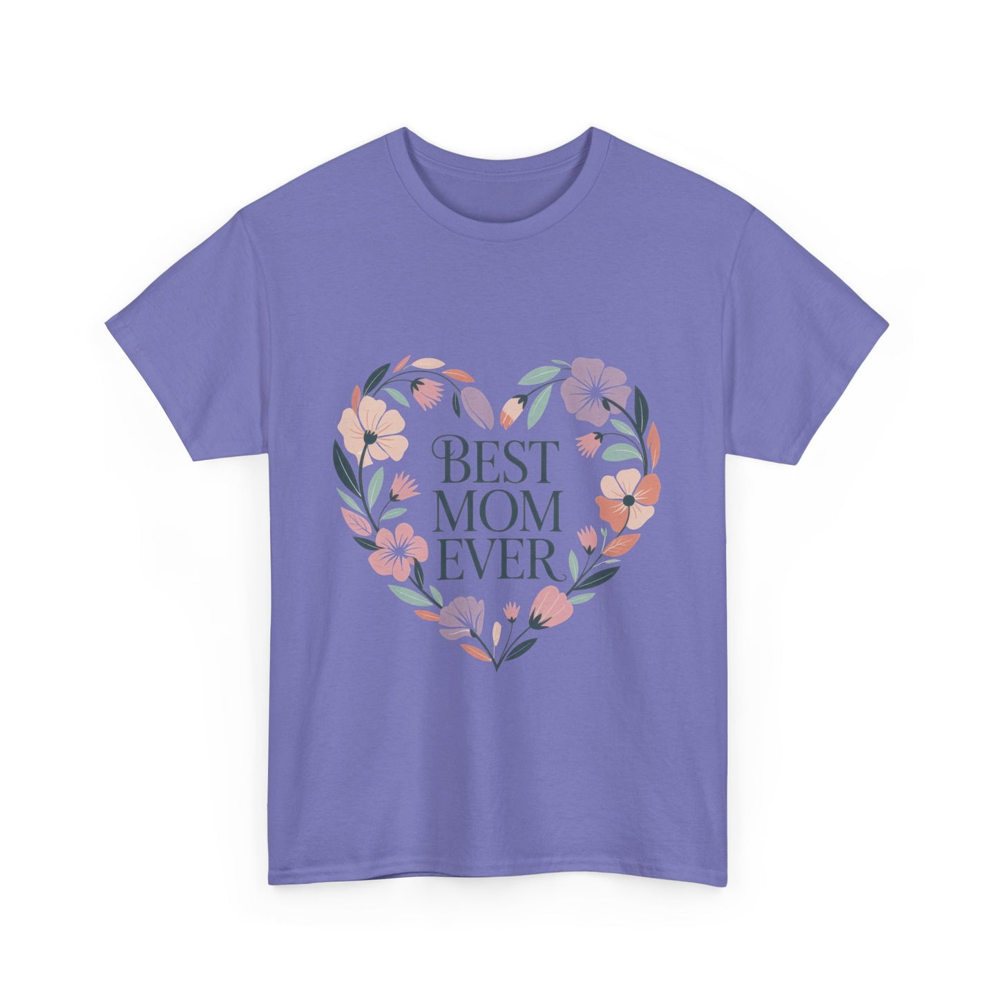 Floral Best Mom Ever Tee, Mother's Day Gift, Mom Appreciation Gift, Floral Heart Cotton Tee