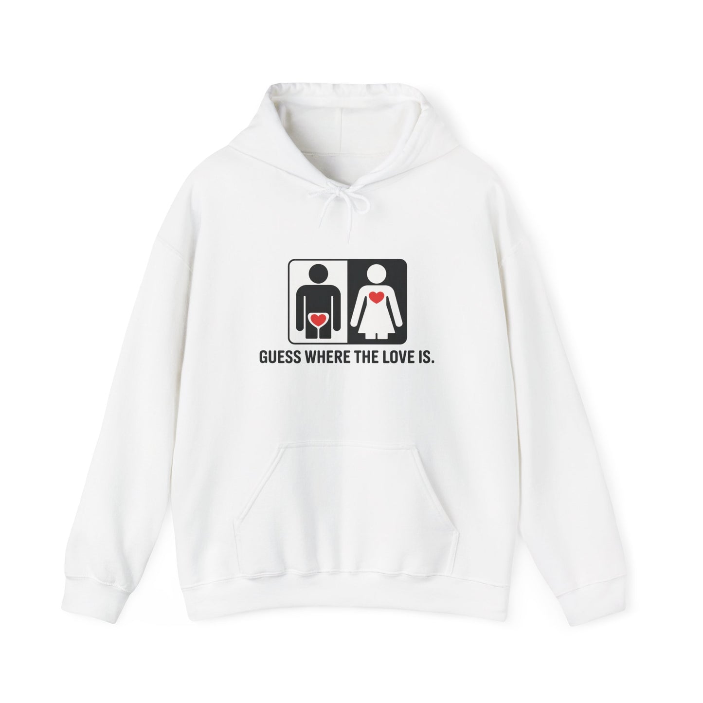 Guess Where the Love Is Hoodie, Cute Couples Hoodie, Valentines Day Gift, Matching Outfits, Witty Relationship Hoodie, Love Joke Graphic