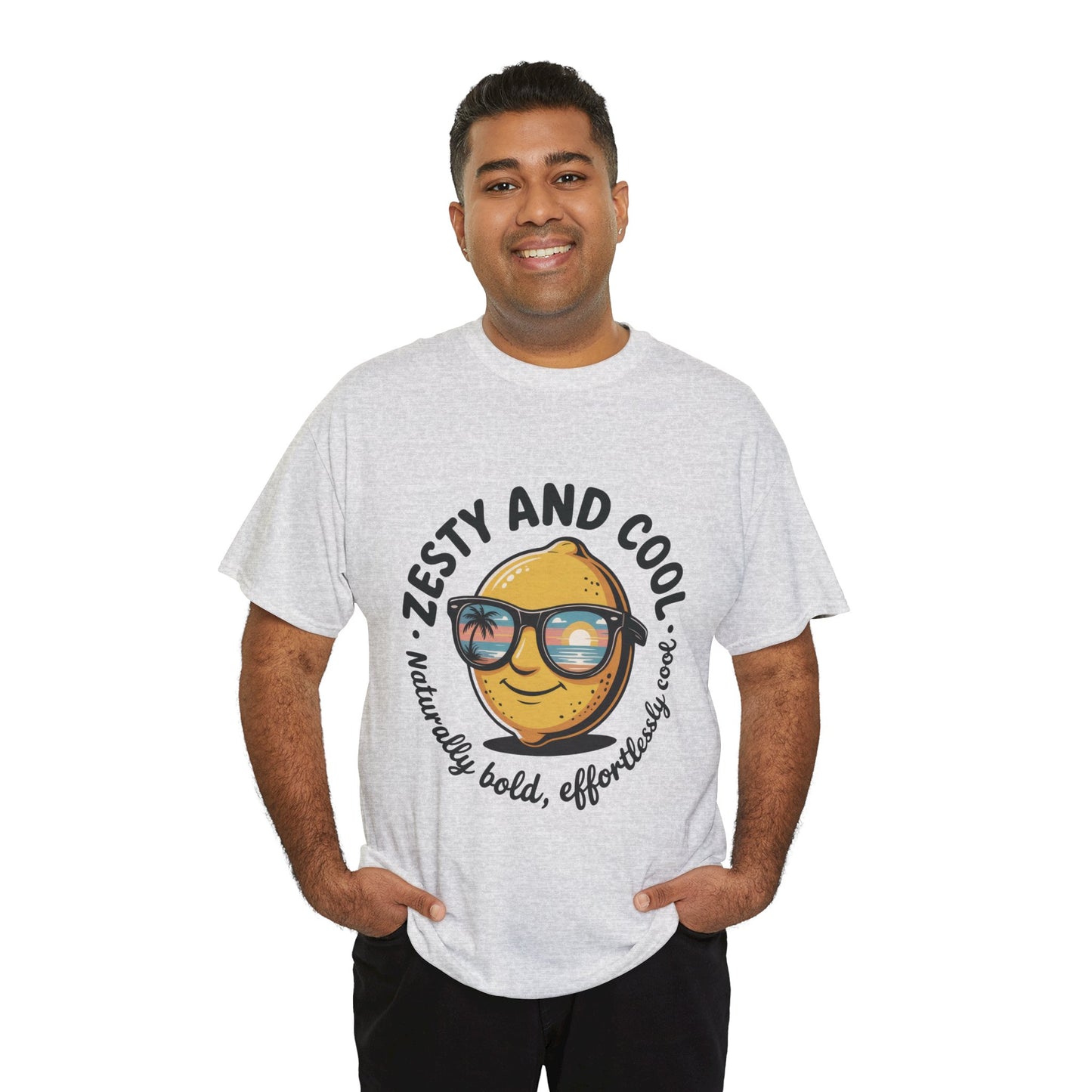 Zesty and Cool Mens Tee, Stylish Casual Shirt, Summer Outing Apparel, Fun Gift for Friends, Lemon Graphic T-Shirt, Birthday Present Idea