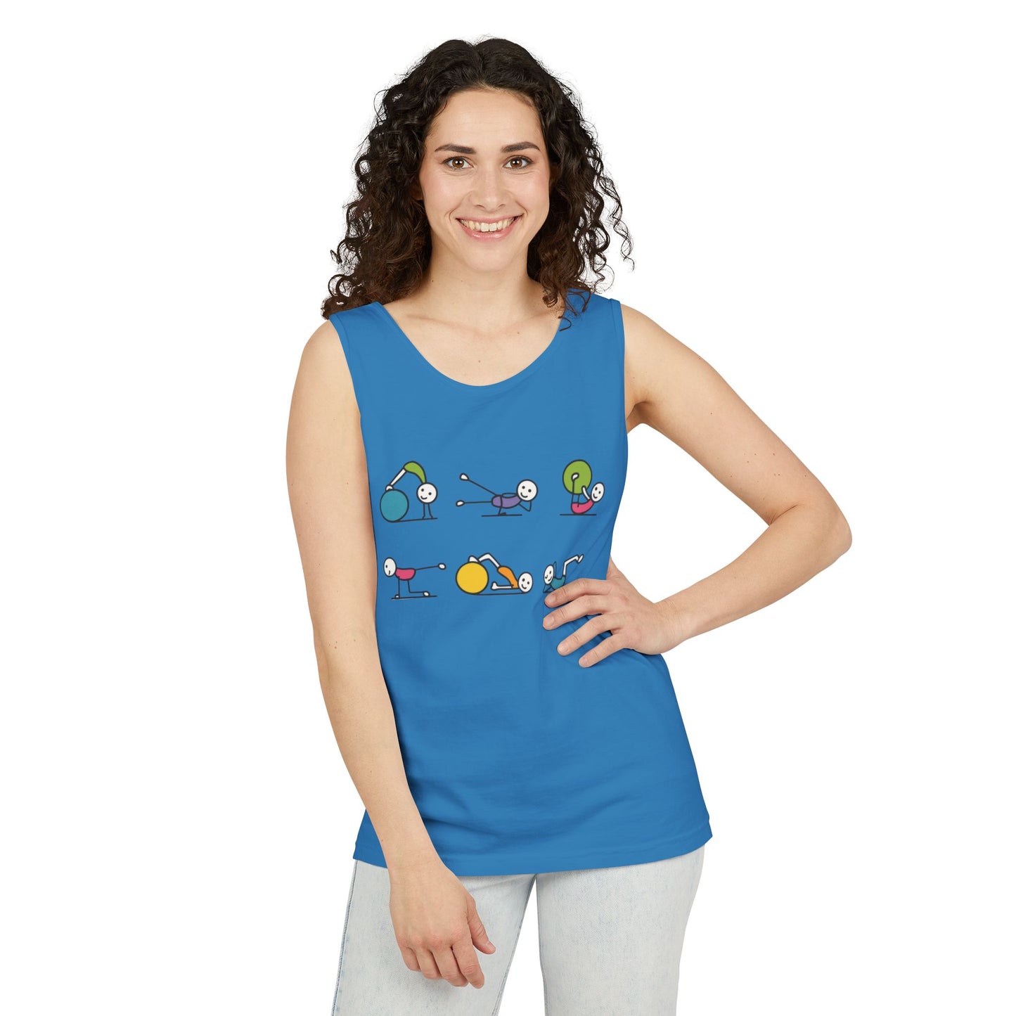 Womens Garment-Dyed Tank Top, Fit Fun Pilates Womens Tank Top, Cute Workout Shirt, Funny Yoga Gym Top for Women