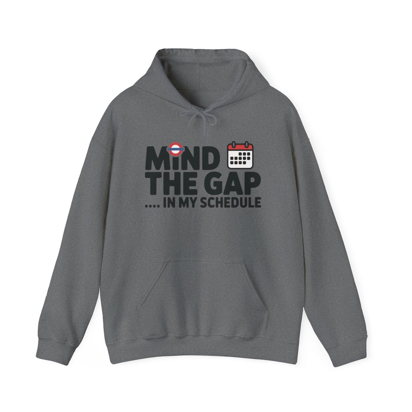 Men's Hoodie Funny Mind The Gap, London Tube Inspired Office Humor Hoodie, Comfy Graphic Sweatshirt