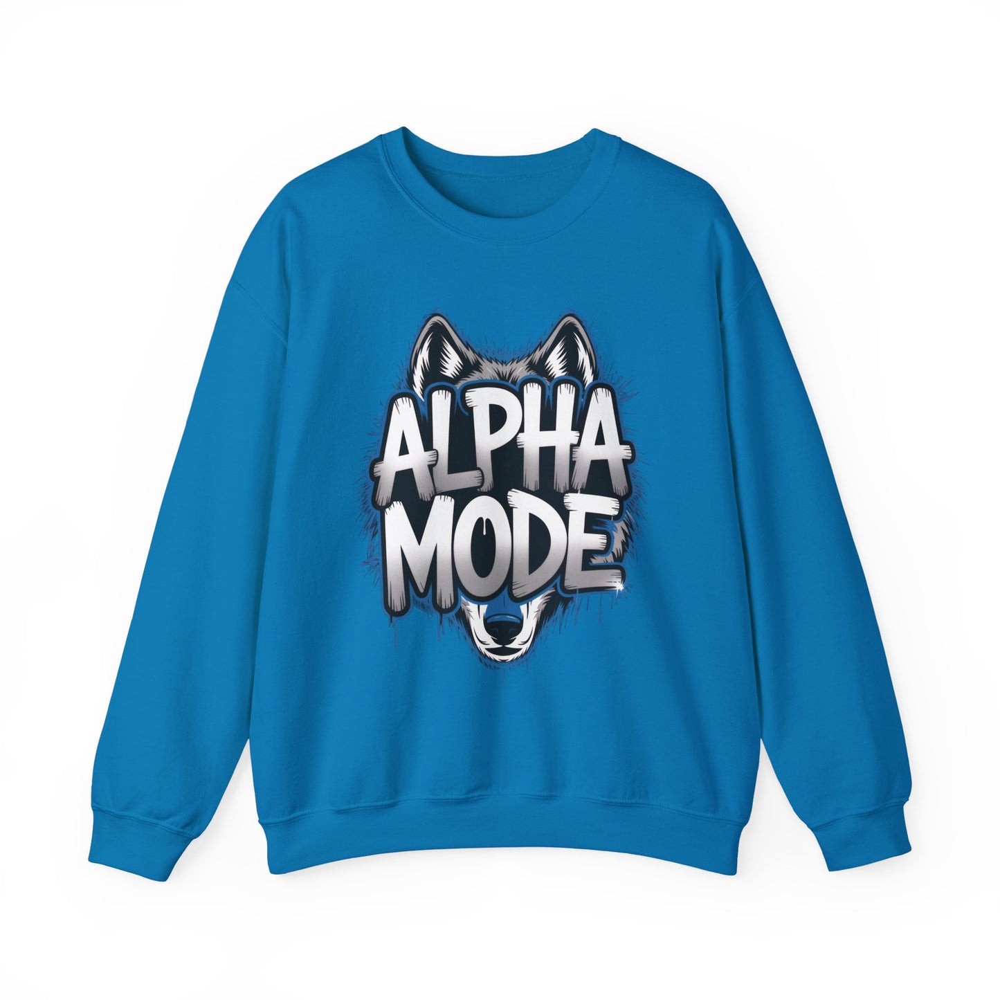 Mens Heavy Blend™ Crewneck Sweatshirt, Alpha Mode Mens Wolf Graphic Crewneck Sweatshirt