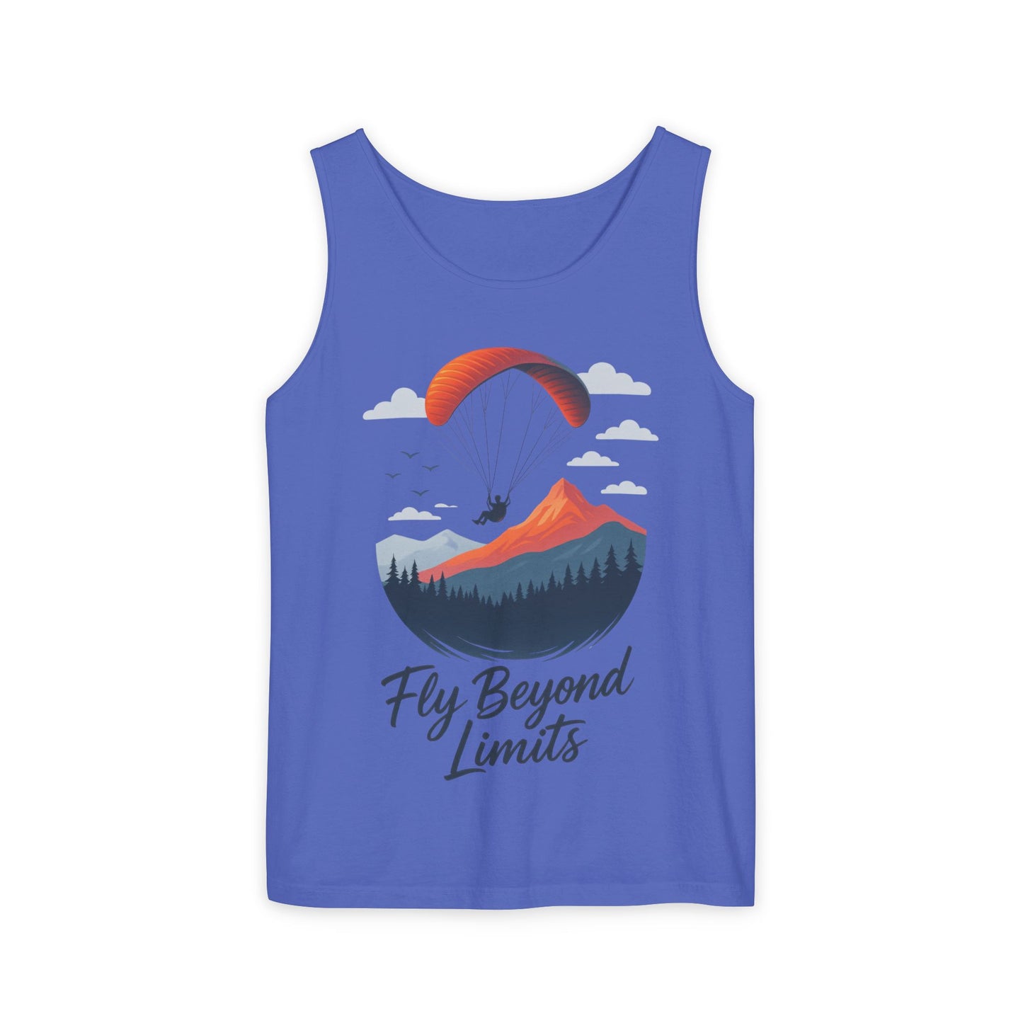 Adventure-Inspiring Fly Beyond Limits Unisex Tank Top, Summer Casual Wear, Outdoor Enthusiast Gift, Travel Apparel, Motivational Gift