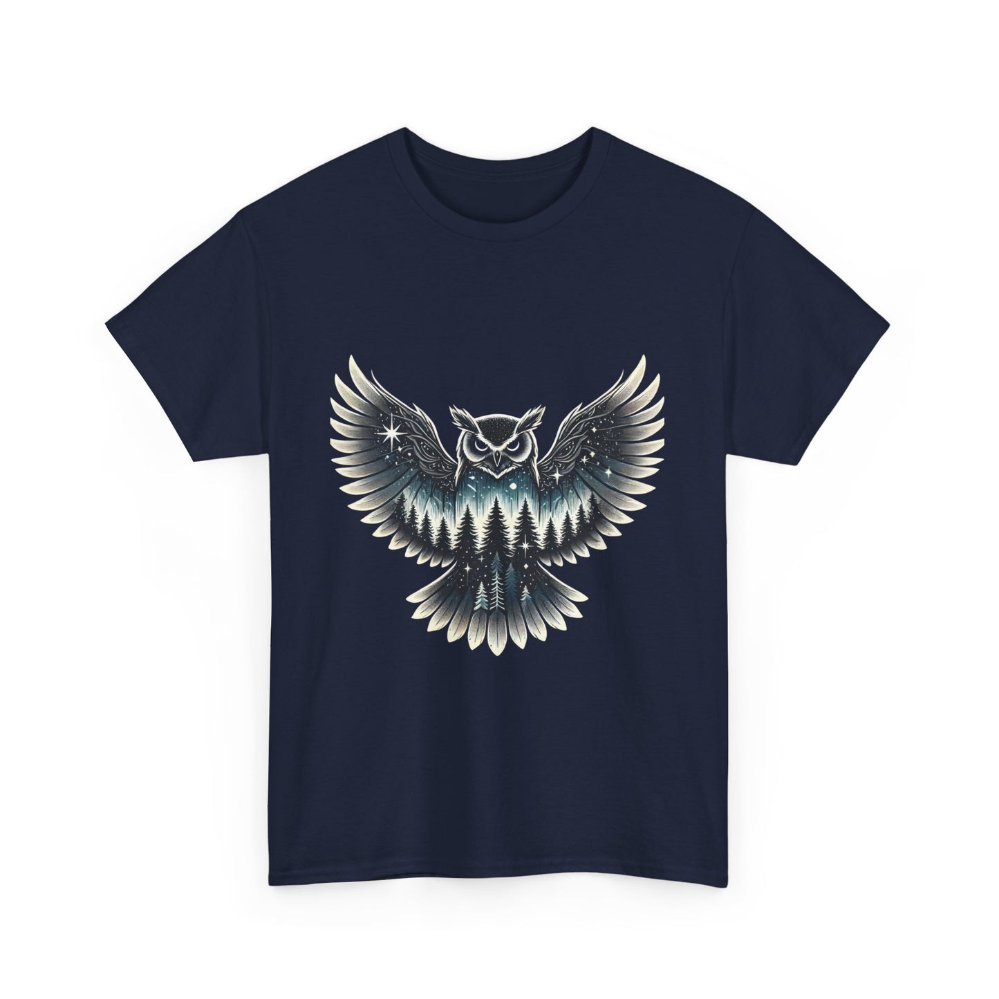 Mystical Owl Graphic Tee, Wildlife Lover Gift, Nature Shirt, Festival Wear, Boho Style, Night Bird Graphic T-Shirt