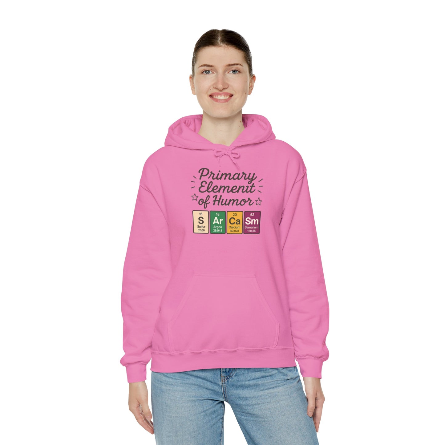 Sarcasm Hoodie for Women, Funny Chemistry Hoodie, Primary Element of Humor Science Sweatshirt, Nerdy Gift for Her