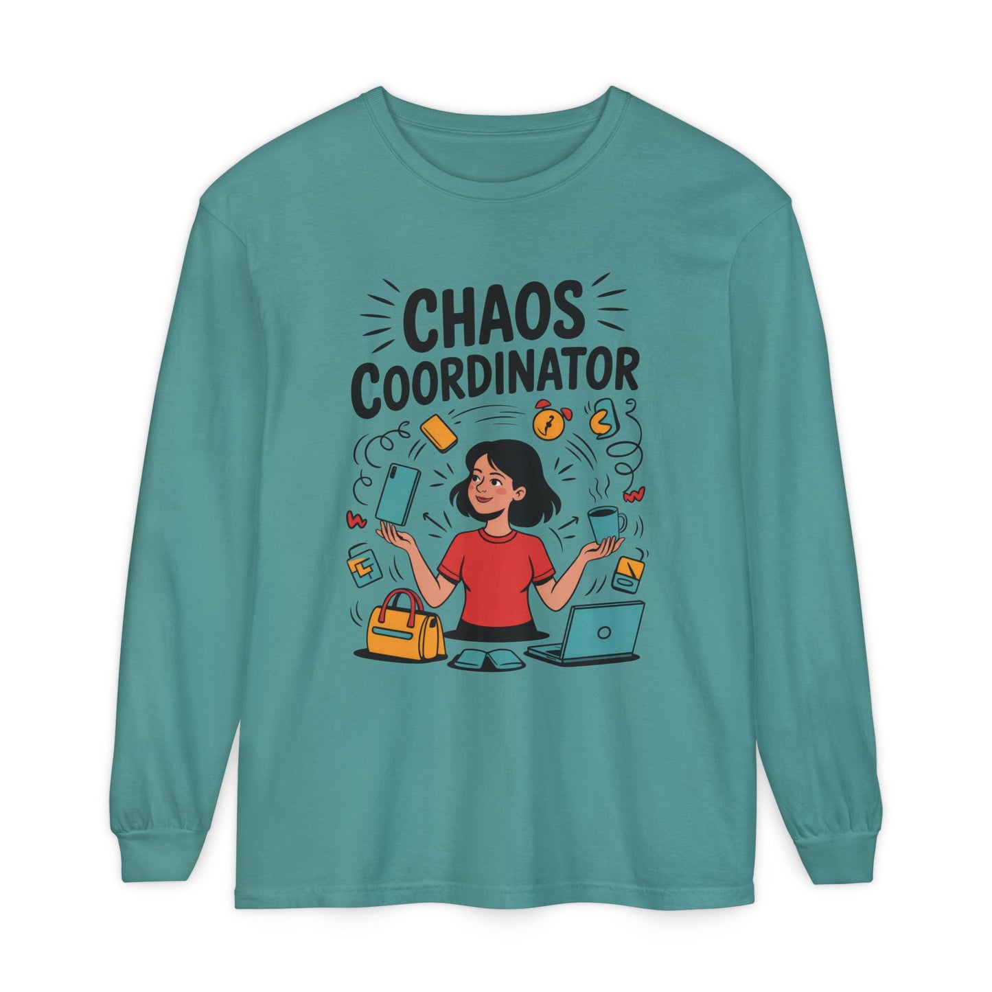 Chaos Coordinator Women's Long Sleeve, Mom Life Graphic Long Sleeve, Gift for Busy Moms, Multitasking Mom Gift, Cute Mother's Day Gift