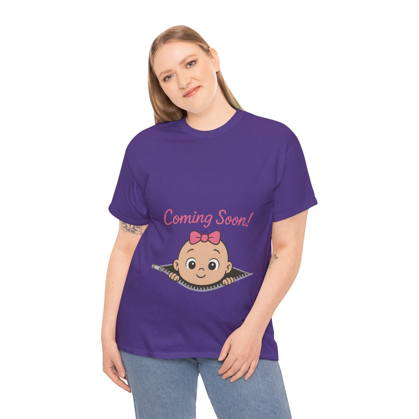 Coming Soon Maternity T-Shirt, Cute Baby Girl Pregnancy Announcement Shirt, Expecting Mom Gift, Gender Reveal Tee, Baby Shower Gift
