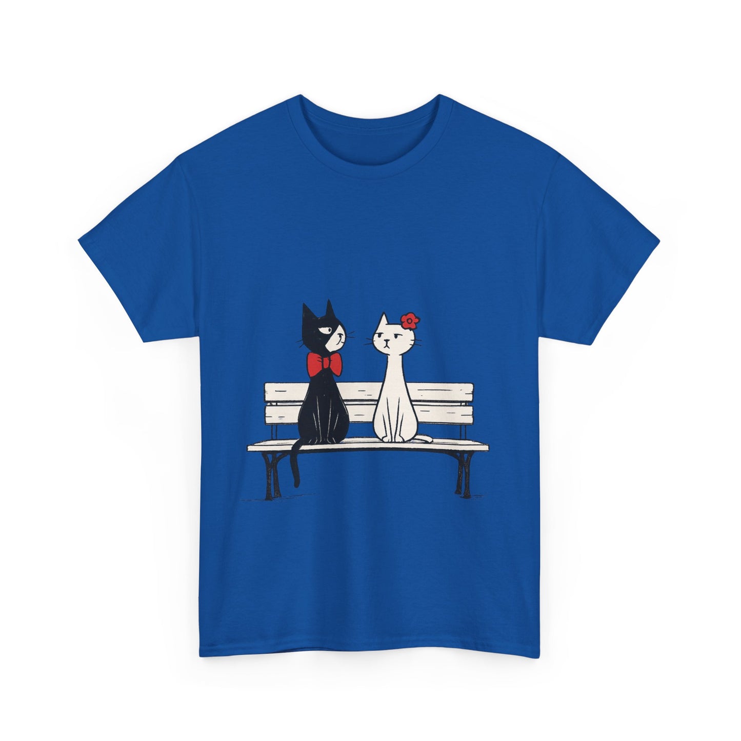 Cute Cat Lovers Tee, Womens Heavy Cotton Tee for Pet Owners, Funny Cat Shirt, Gift for Cat Lovers, Casual T-Shirt, Animal Art Tee