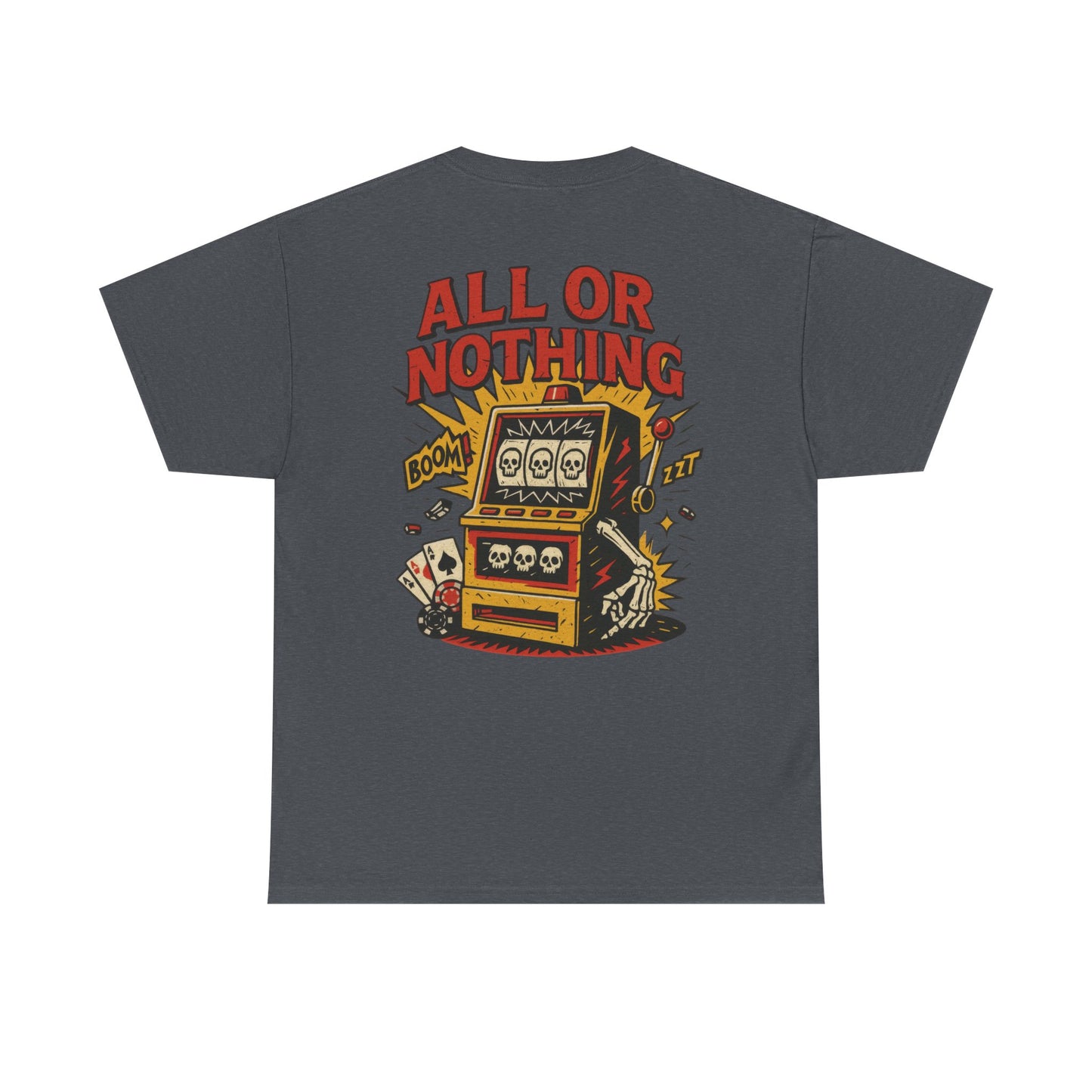 Mens Front Back print tee, Gambling Shirt, Casino Style Tee, Poker Lover Gift, Gaming Apparel, Slot Machine Graphic, Gambling Gift