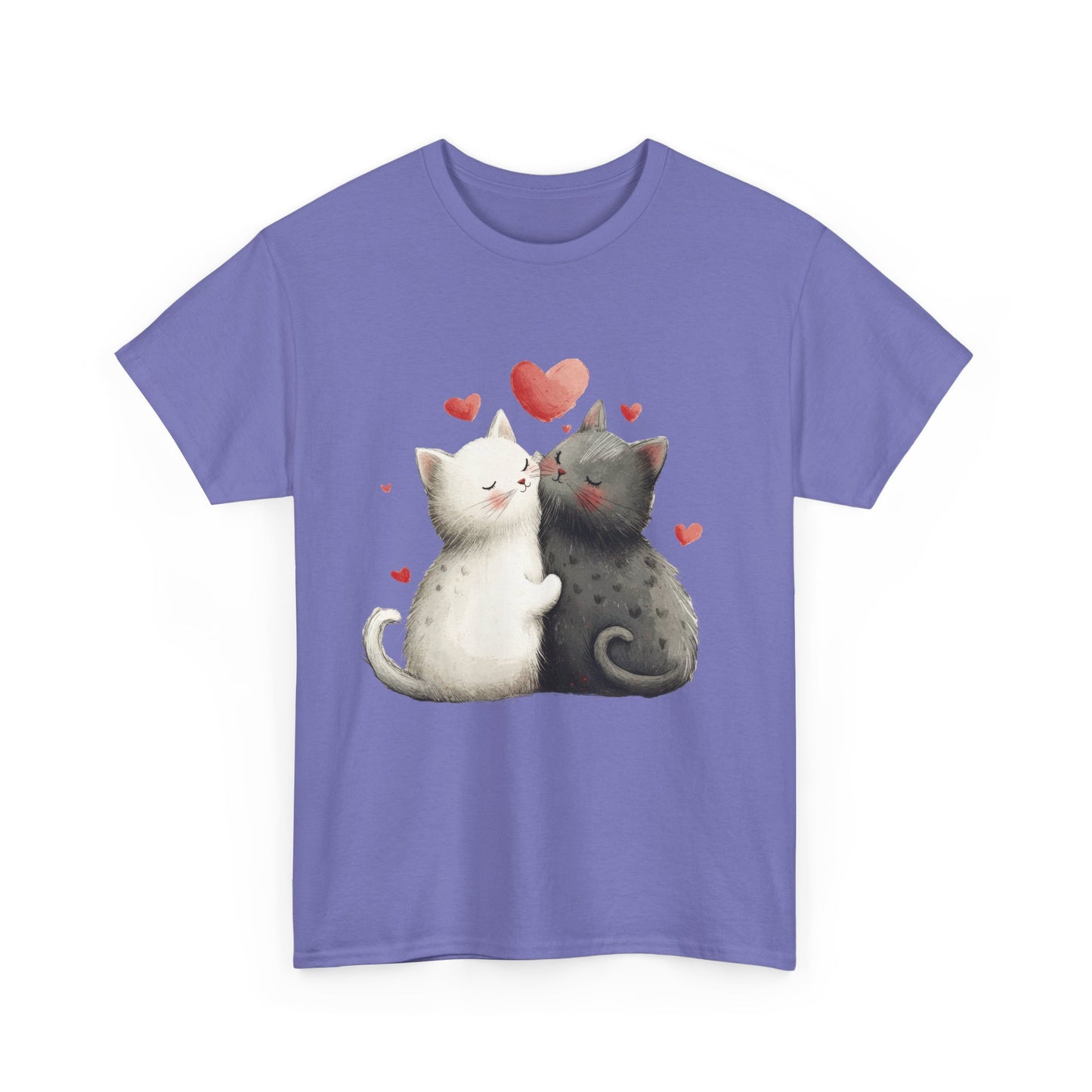 Cute Cat Love T-Shirt, Adorable Feline Couple Tee, Gift for Cat Lovers, Valentine's Day Shirt, Cozy Everyday Wear, Cat Mom T-Shirt