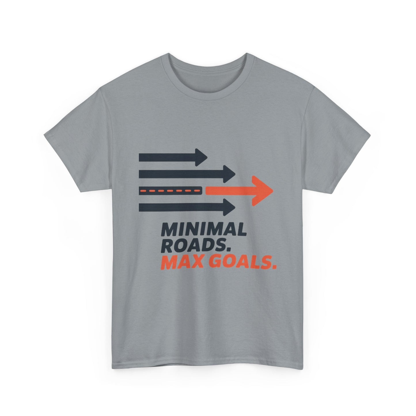 Minimal Roads Max Goals Motivational Mens T-Shirt, Urban Style Graphic Tee