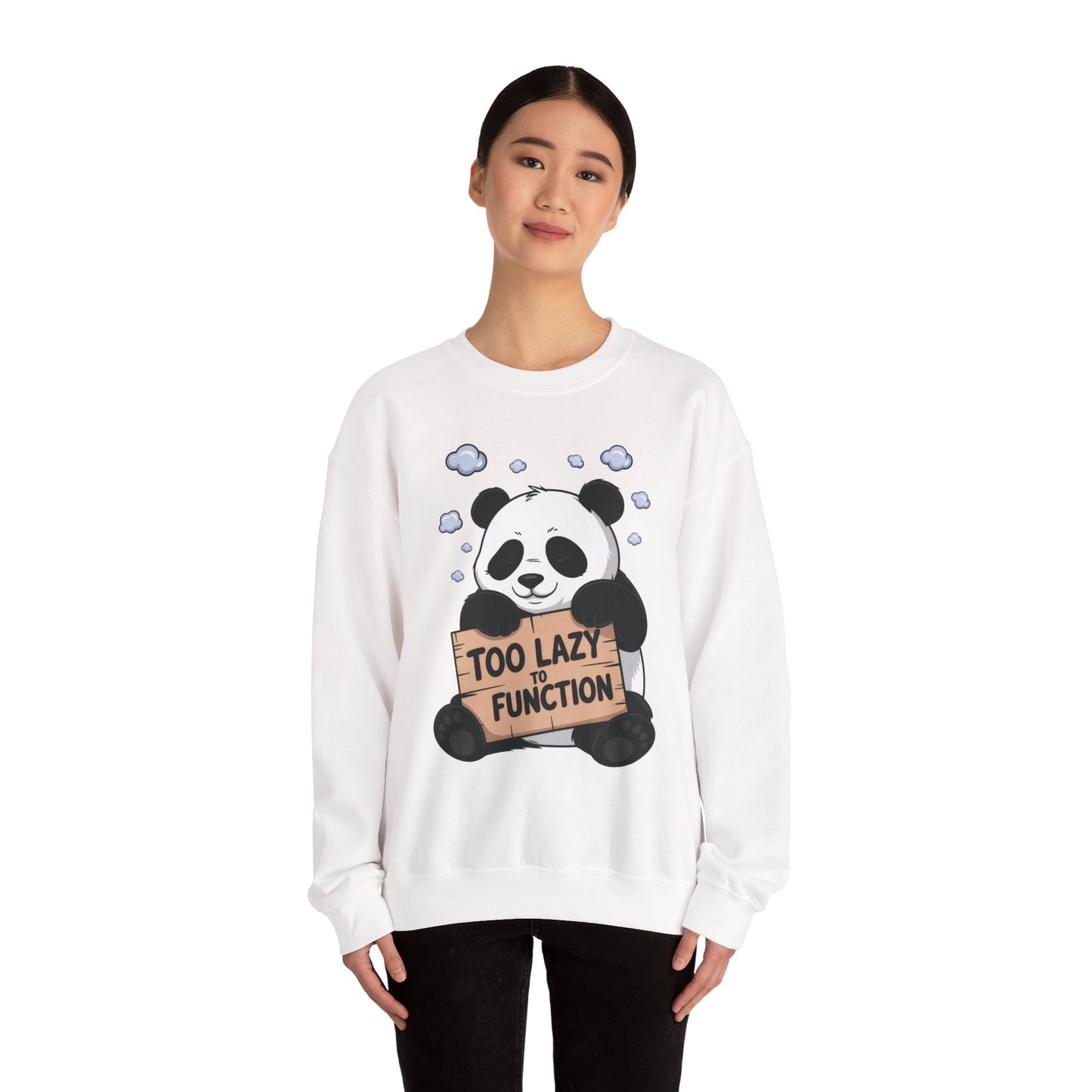 Panda Lazy Crewneck Sweatshirt - Funny Gift for Relaxation, Cute Animal Apparel for Cozy Days, Perfect for Fall and Winter