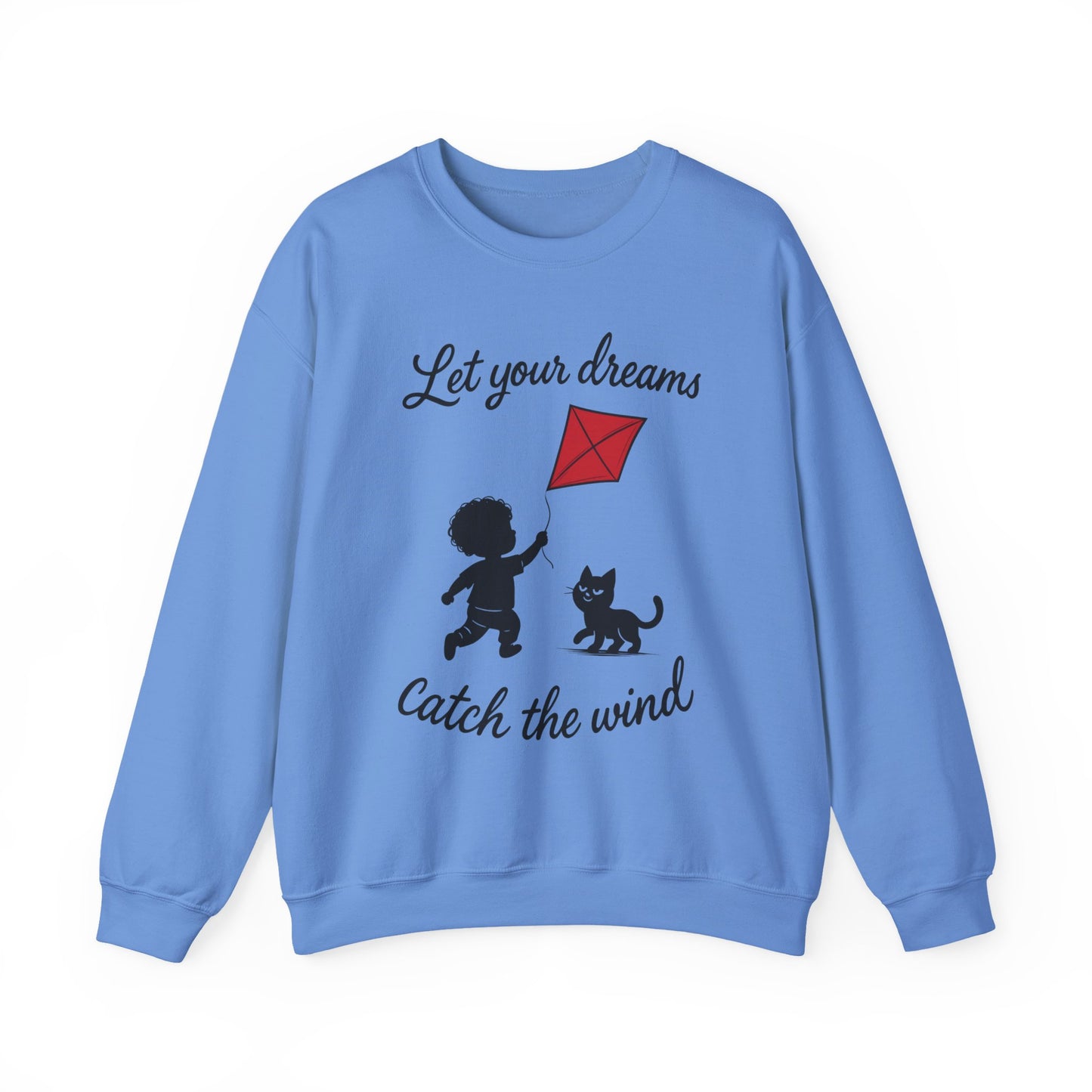 Dream Big Womens Crewneck Sweatshirt, Inspirational Gift, Cozy Lounge Wear, Cat Lover's Apparel, Kid's Motivation Sweatshirt