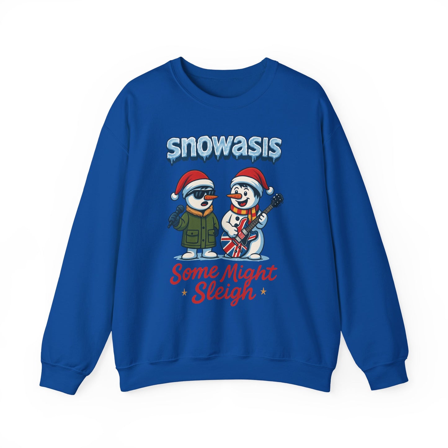Snowasis Some Might Sleigh Men's Christmas Sweatshirt, Funny Rock Holiday Sweater