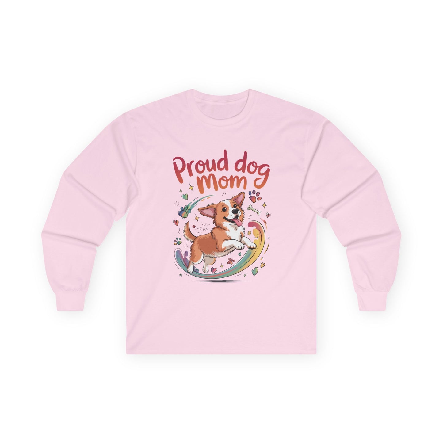 Proud Dog Mom Long Sleeve Tee, Cute Pet Lover Shirt, Gifts for Dog Owners, Mother's Day, Animal Lover Apparel, Dog Mom Apparel