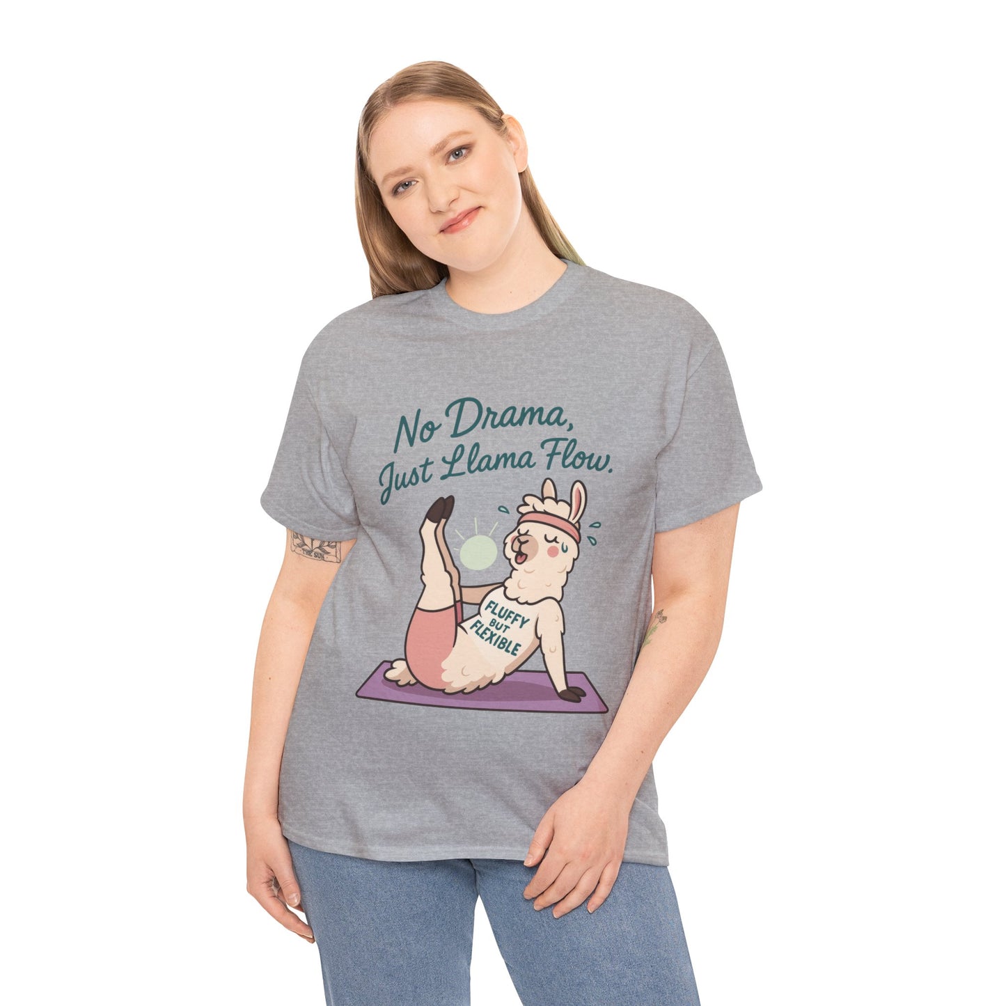 No Drama Llama Yoga Tee, Funny Yoga Llama T-Shirt for Women, Gift for Yoga Lovers, Fun Yoga T-Shirt for Animal Lovers, Humor Shirt