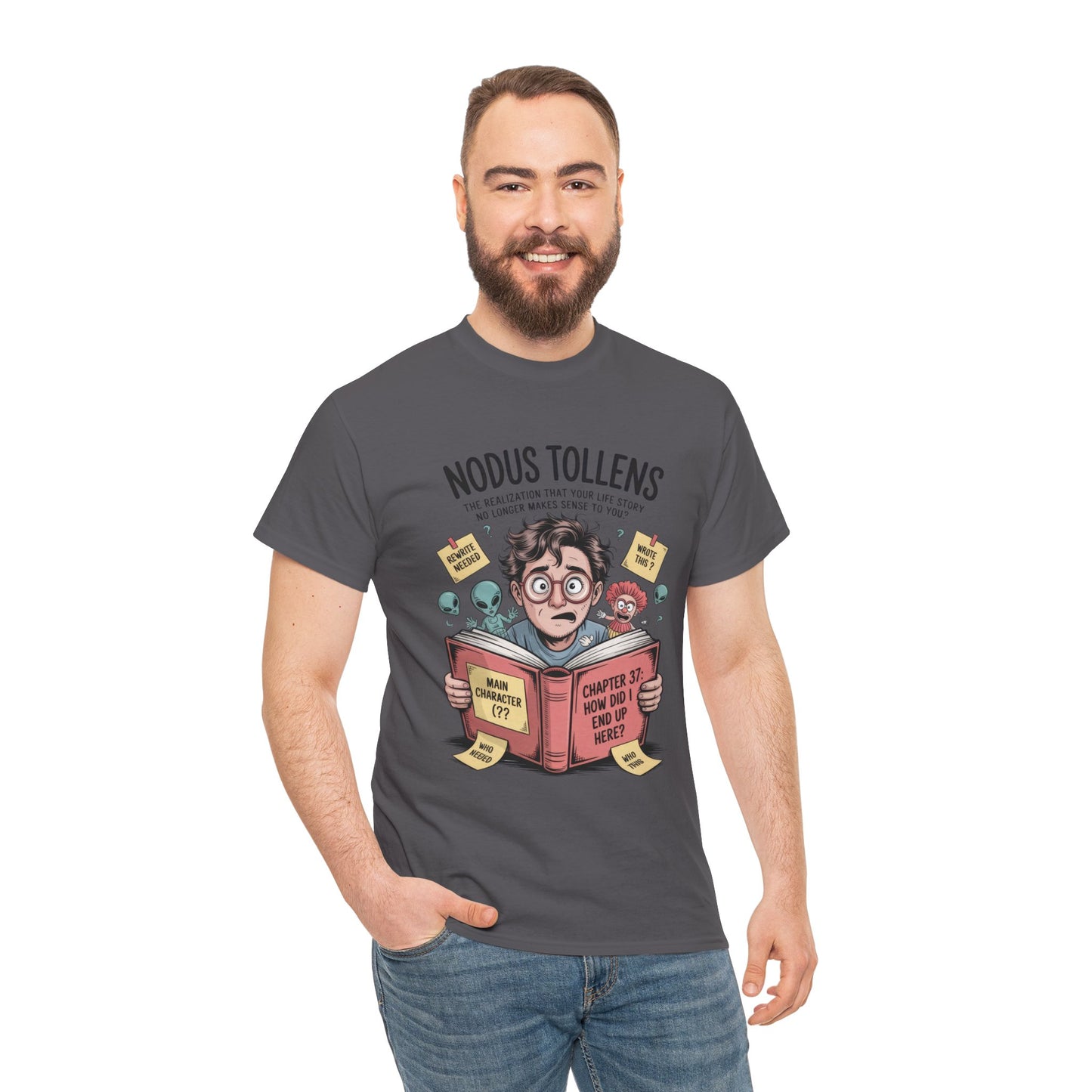 Nodus Tollens Men's T-Shirt, Men's Heavy Cotton Shirt, Latin Words, Moods & Modes, Self-Awareness, Quirky Humor Shirt