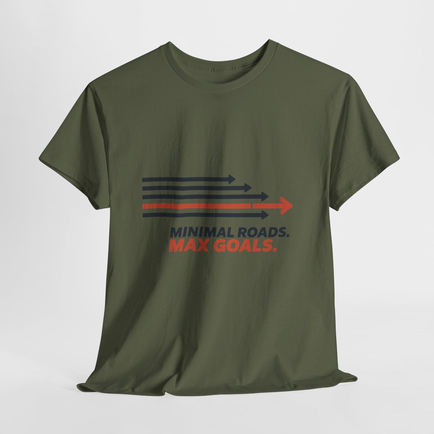 Minimal Roads Max Goals Motivational Mens T-Shirt, Urban Style Graphic Tee