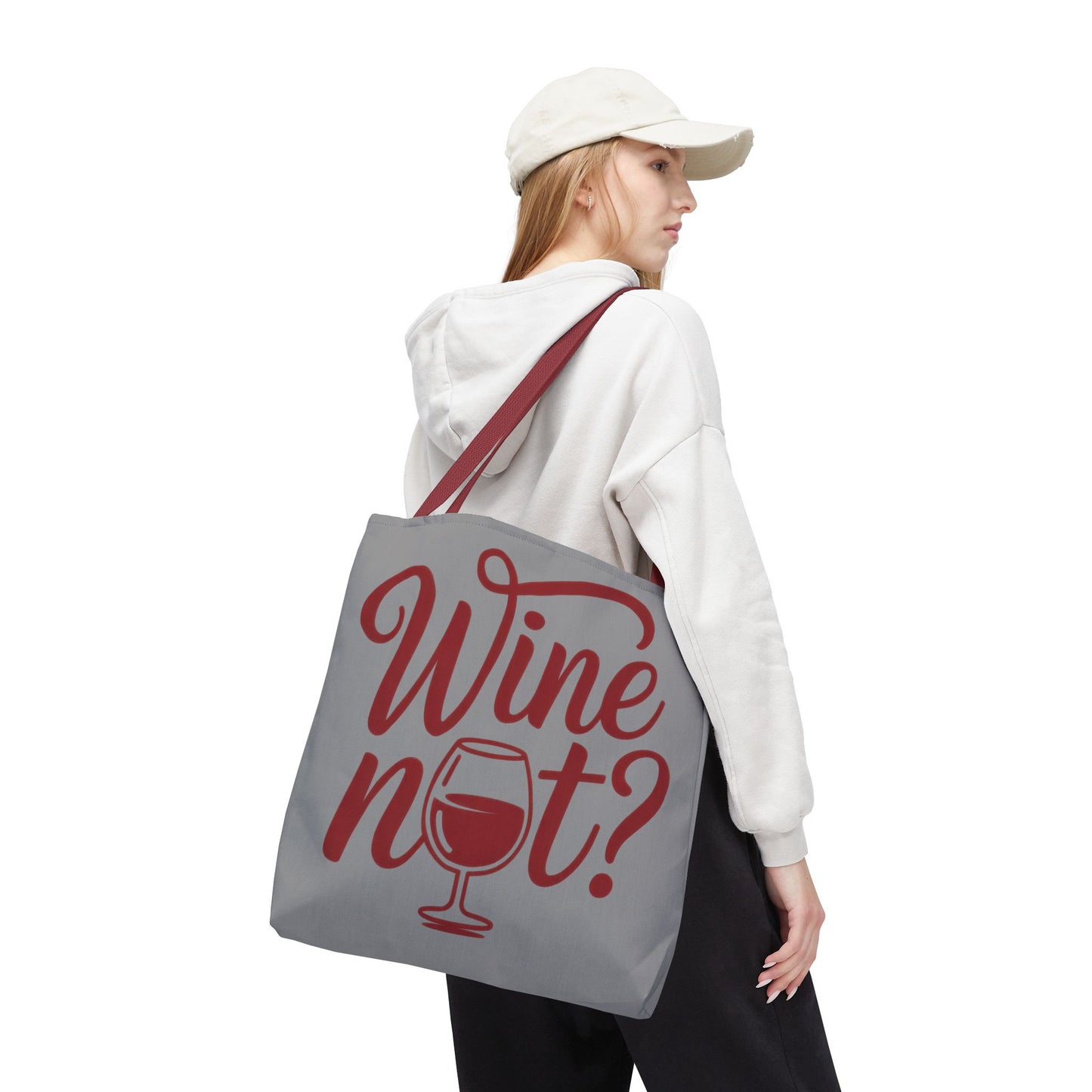 Wine Not? Tote Bag - Fun Wine Lover's Accessory for Parties, Gift for Wine Enthusiasts, Perfect for Grocery or Beach Outings, AOP Design