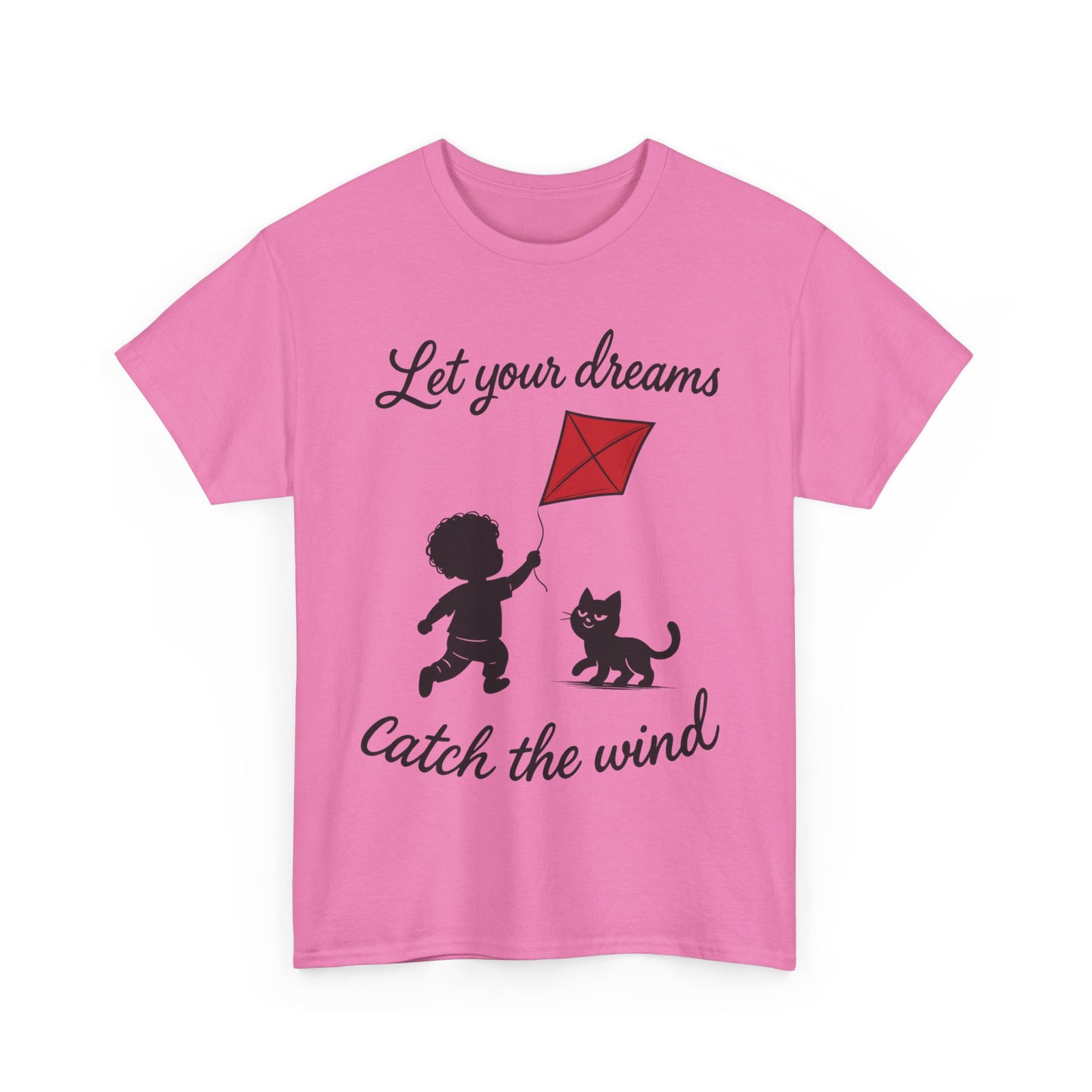 Cute Kid and Cat Design T-Shirt, Playful Gift for Cat Lovers, Summer Style, Cat Lover T-Shirt, Gift for Cat Owners, Women's Cotton T-Shirt